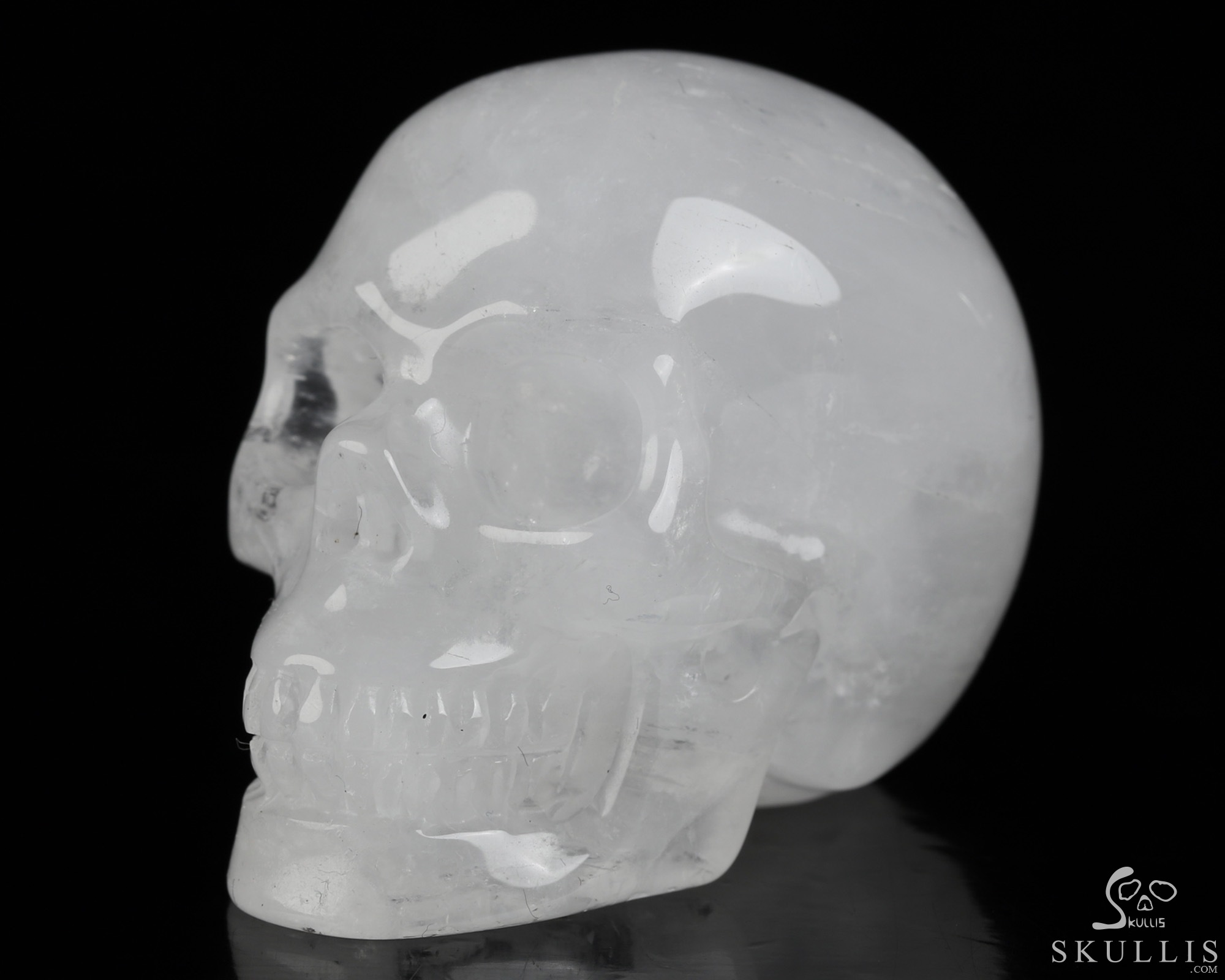 2.0" Angolan Quartz Rock Crystal Hand Carved Crystal Skull, Realistic, Crystal Healing 2.0" Angolan Quartz Rock Crystal Hand Carved Crystal Skull, Realistic, Crystal Healing