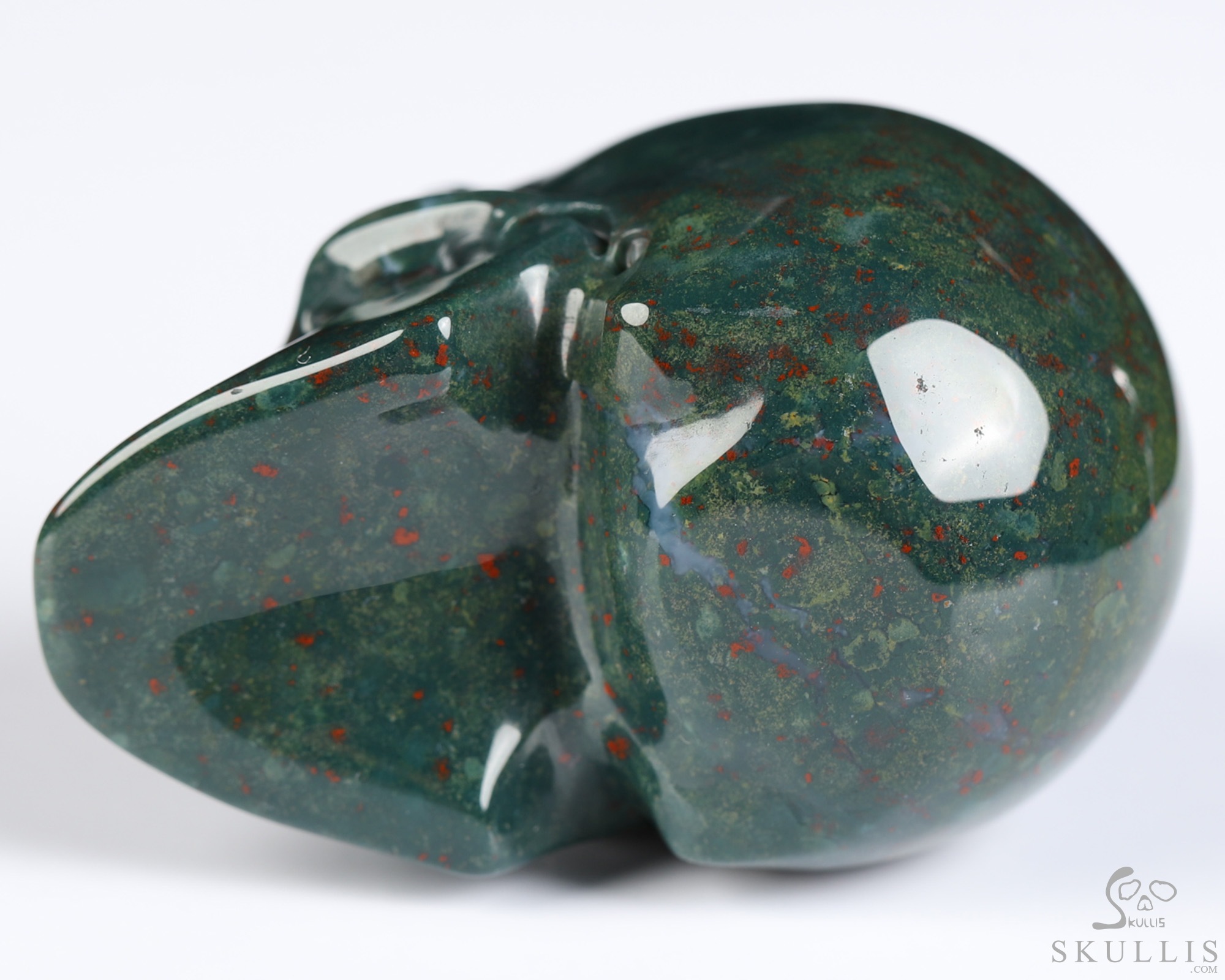 2.0" Bloodstone Hand Carved Crystal Skull, Realistic, Crystal Healing 2.0" Bloodstone Hand Carved Crystal Skull, Realistic, Crystal Healing
