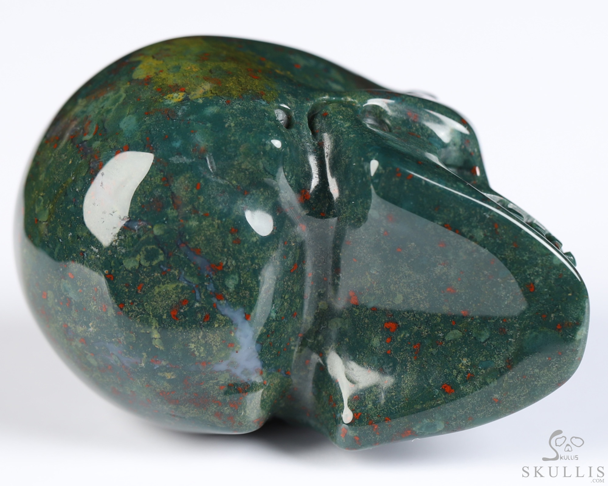 2.0" Bloodstone Hand Carved Crystal Skull, Realistic, Crystal Healing 2.0" Bloodstone Hand Carved Crystal Skull, Realistic, Crystal Healing