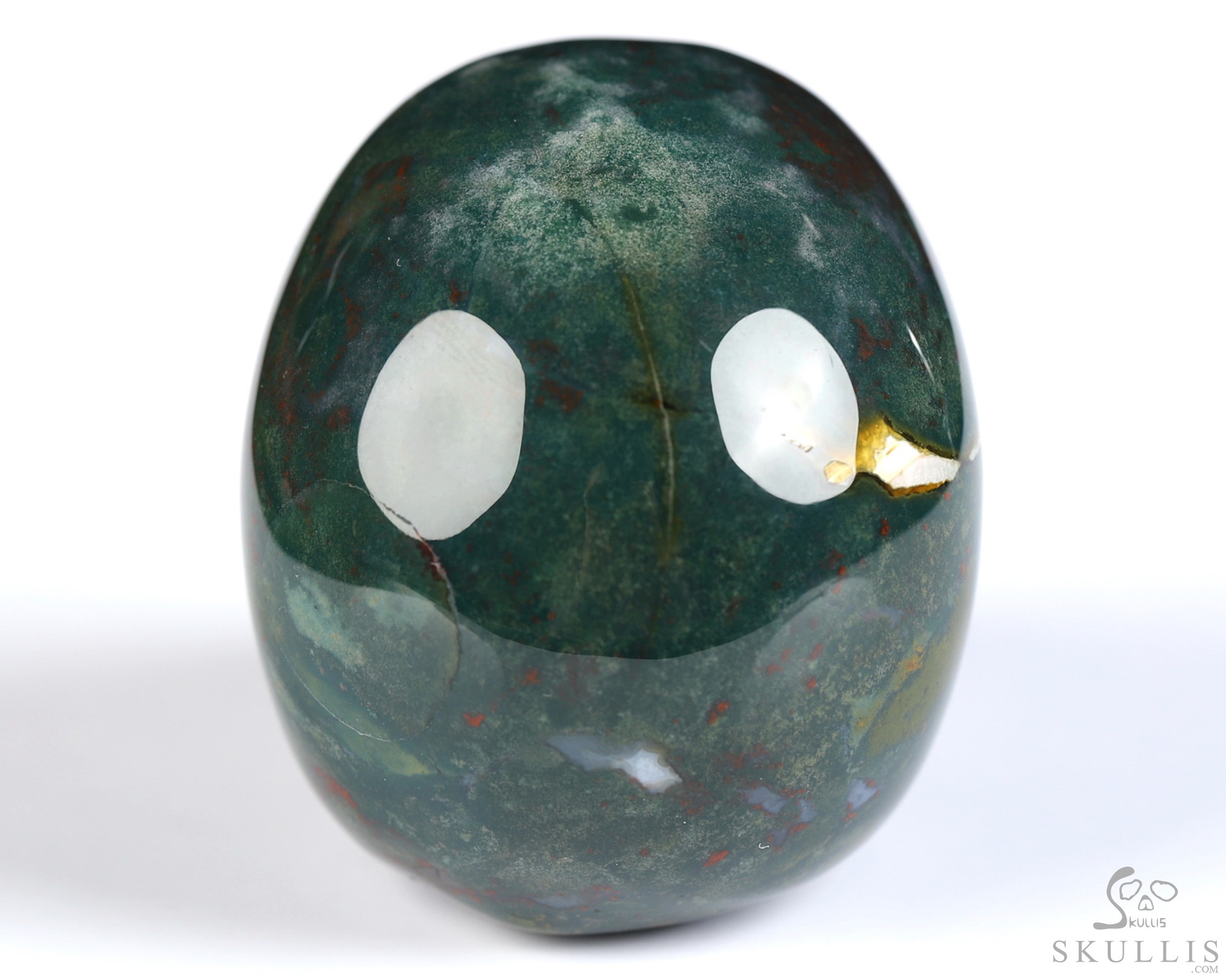 2.0" Bloodstone Hand Carved Crystal Skull, Realistic, Crystal Healing 2.0" Bloodstone Hand Carved Crystal Skull, Realistic, Crystal Healing