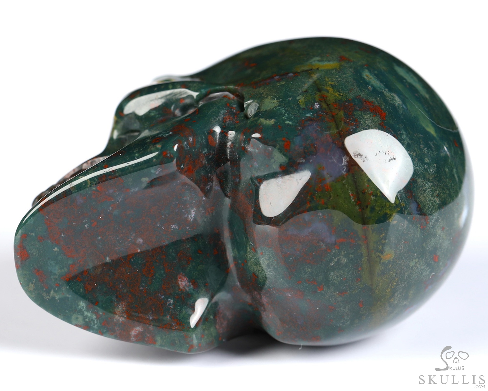 2.0" Bloodstone Hand Carved Crystal Skull, Realistic, Crystal Healing 2.0" Bloodstone Hand Carved Crystal Skull, Realistic, Crystal Healing