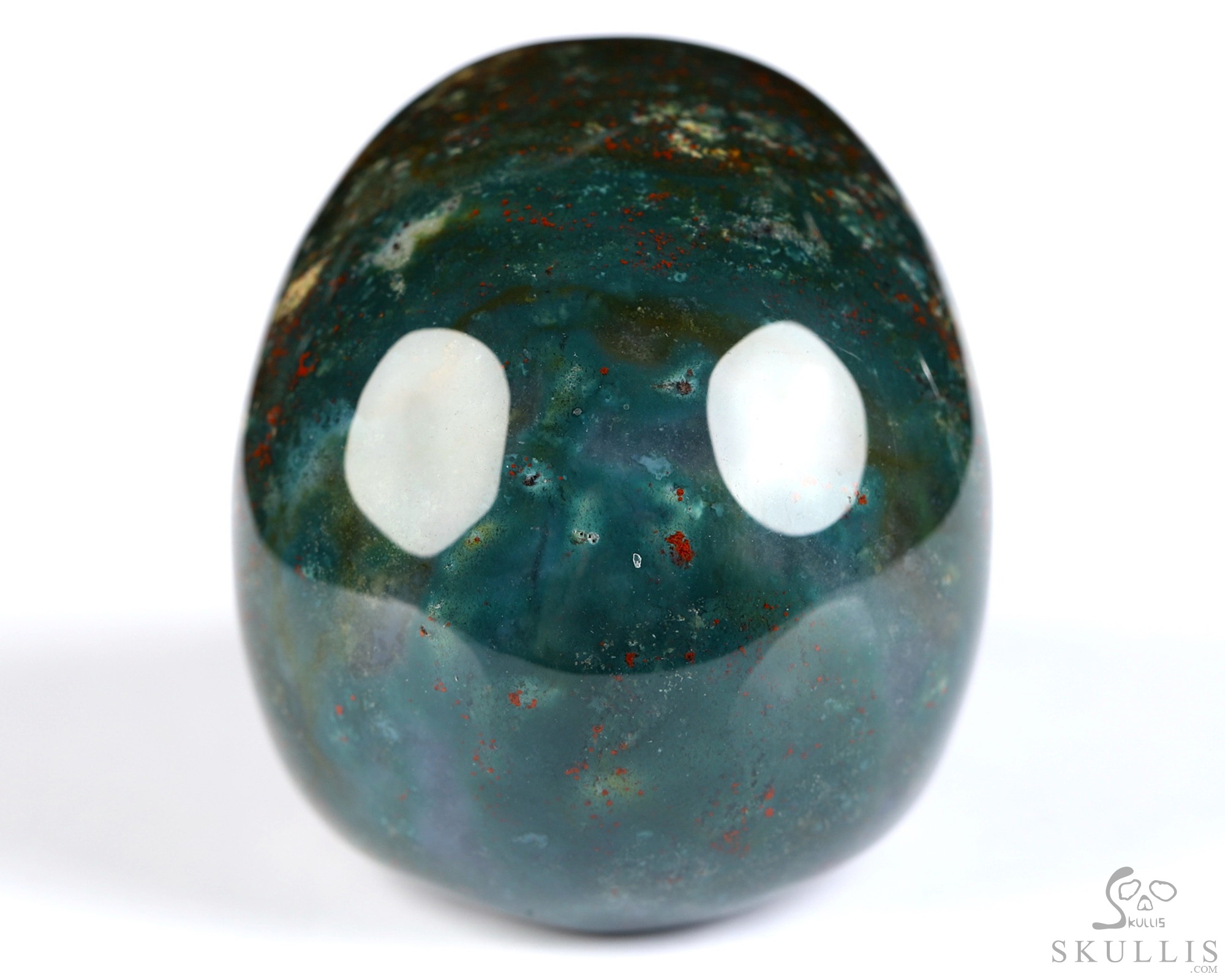 2.0" Bloodstone Hand Carved Crystal Skull, Realistic, Crystal Healing 2.0" Bloodstone Hand Carved Crystal Skull, Realistic, Crystal Healing