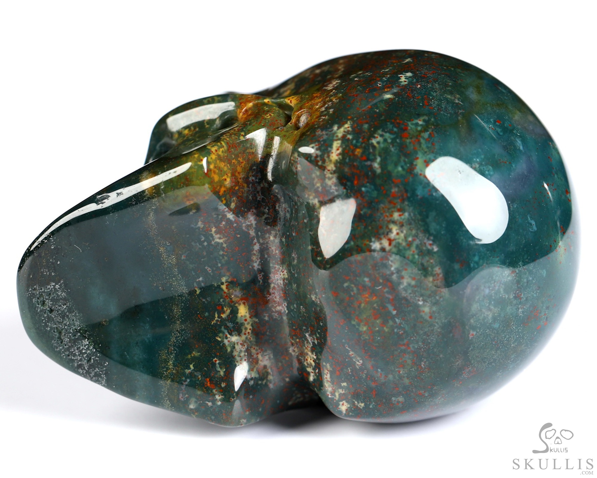 2.0" Bloodstone Hand Carved Crystal Skull, Realistic, Crystal Healing 2.0" Bloodstone Hand Carved Crystal Skull, Realistic, Crystal Healing