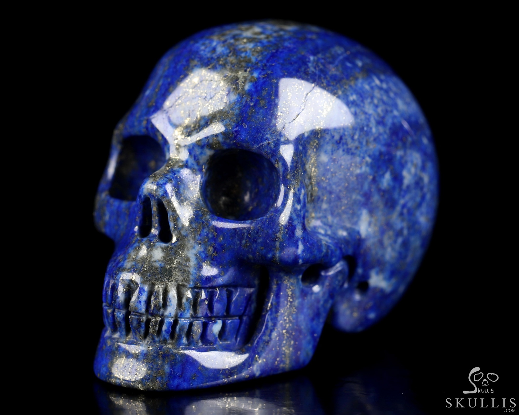 Gemstone 2.0" Lapis Lazuli Hand Carved Crystal Skull, Realistic, Crystal Healing Gemstone 2.0" Lapis Lazuli Hand Carved Crystal Skull, Realistic, Crystal Healing