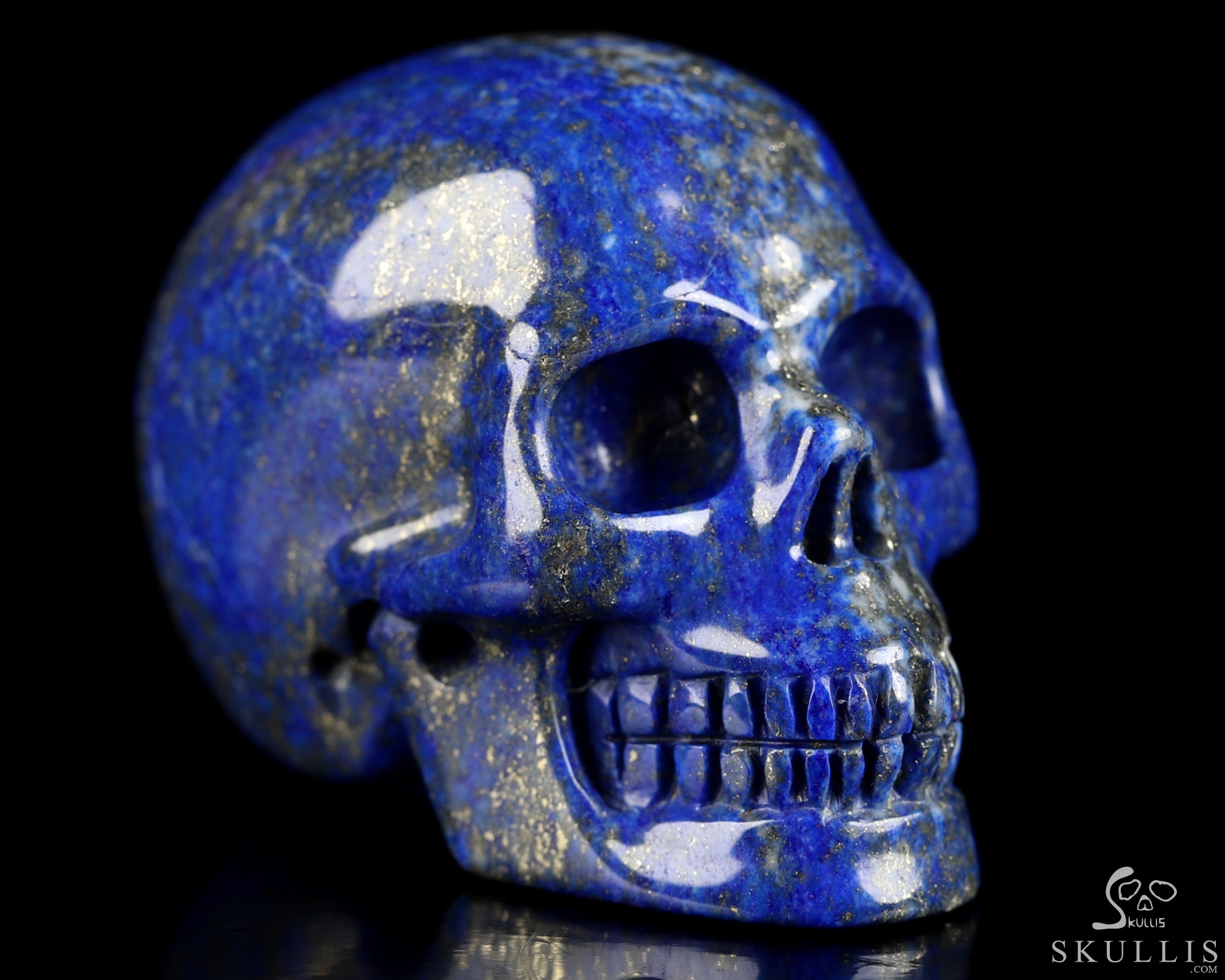 Gemstone 2.0" Lapis Lazuli Hand Carved Crystal Skull, Realistic, Crystal Healing Gemstone 2.0" Lapis Lazuli Hand Carved Crystal Skull, Realistic, Crystal Healing