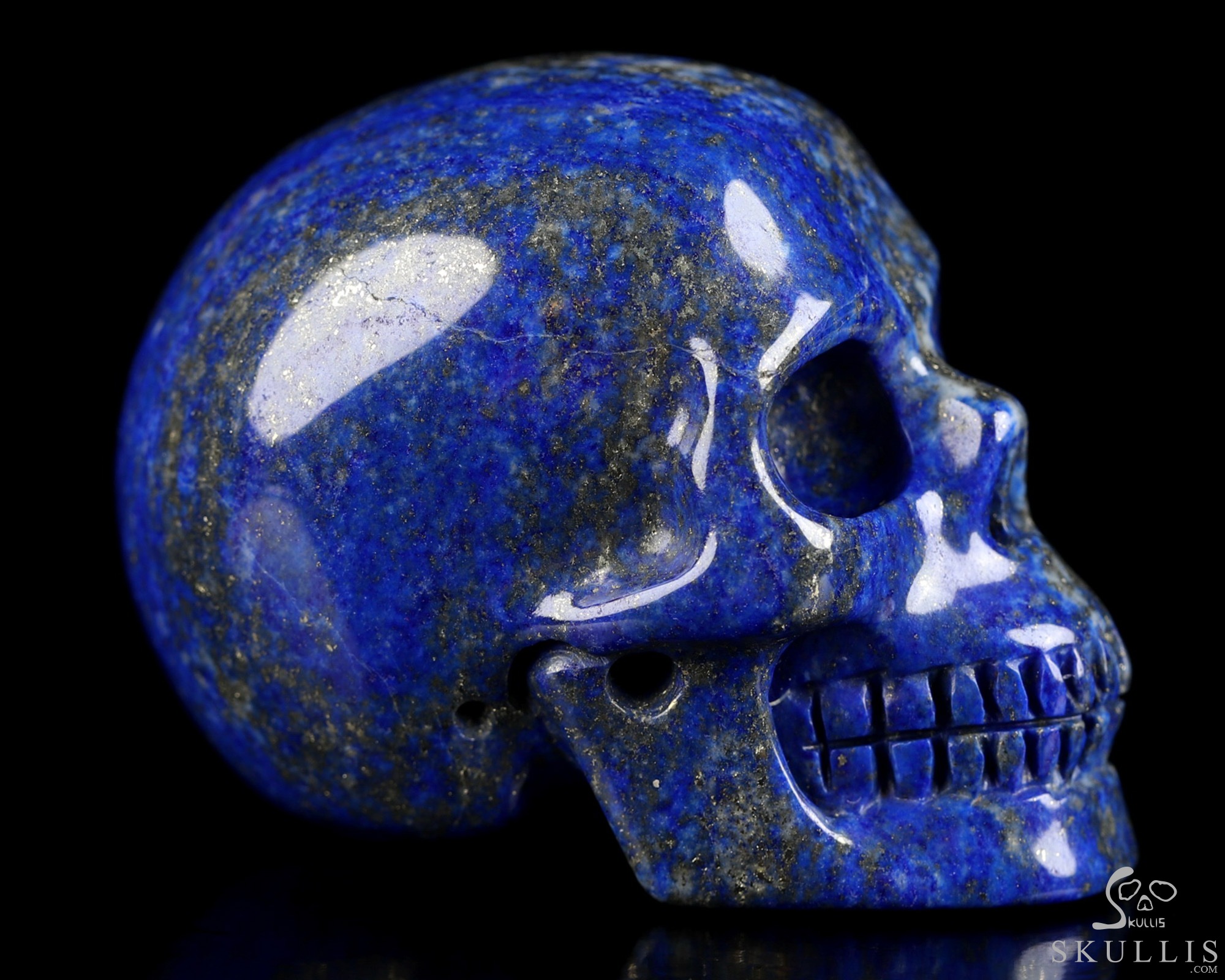 Gemstone 2.0" Lapis Lazuli Hand Carved Crystal Skull, Realistic, Crystal Healing Gemstone 2.0" Lapis Lazuli Hand Carved Crystal Skull, Realistic, Crystal Healing