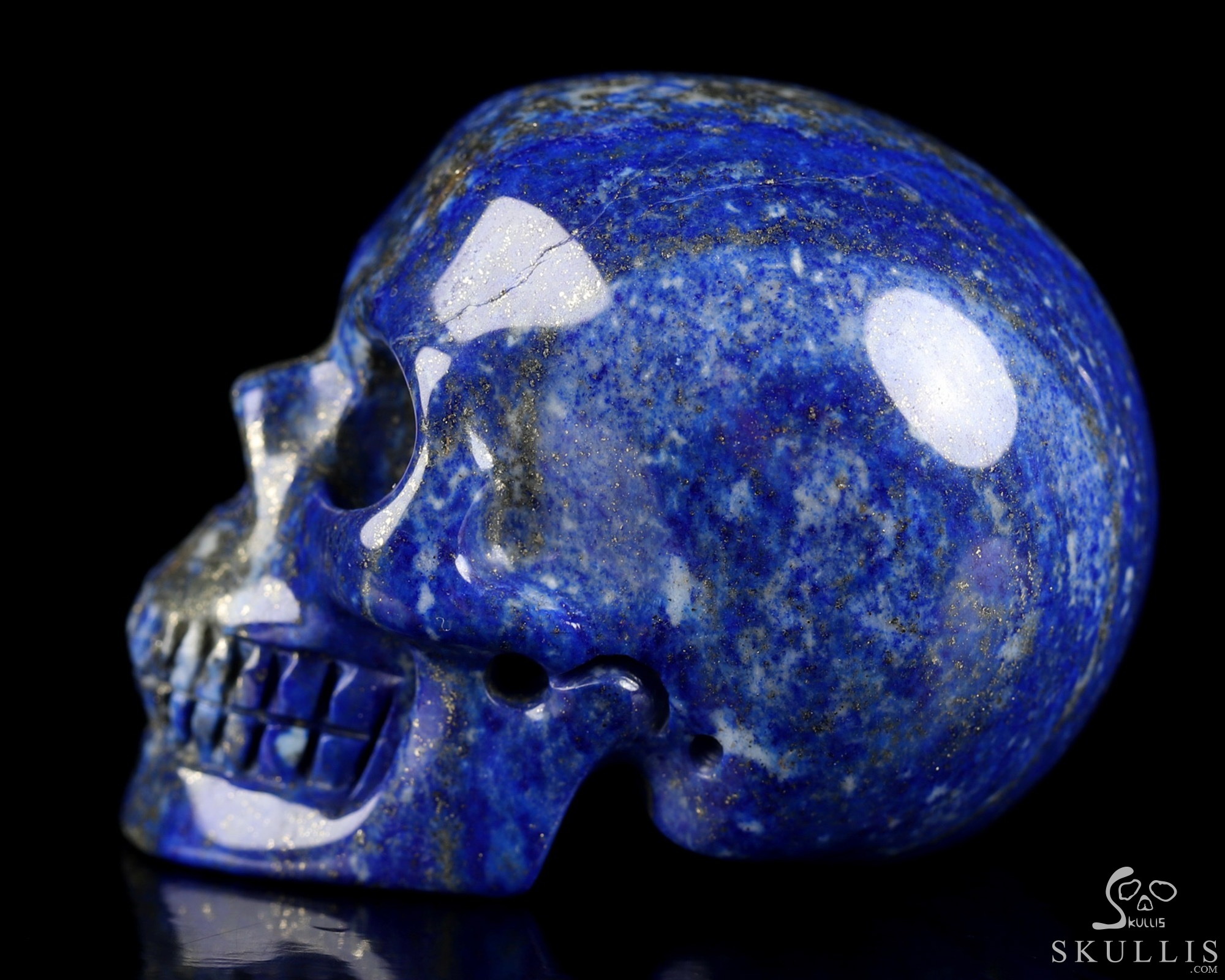 Gemstone 2.0" Lapis Lazuli Hand Carved Crystal Skull, Realistic, Crystal Healing Gemstone 2.0" Lapis Lazuli Hand Carved Crystal Skull, Realistic, Crystal Healing
