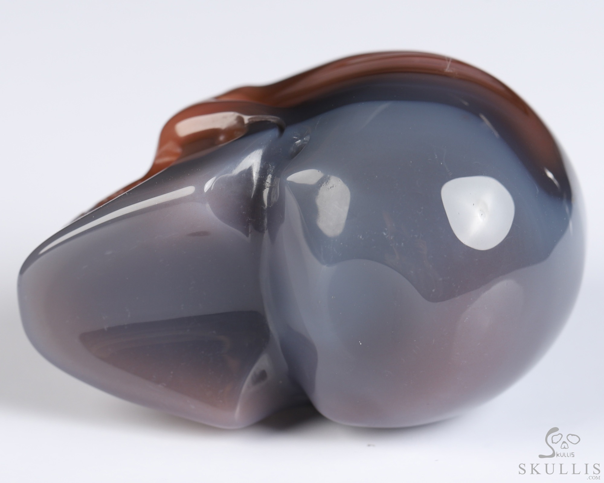 Gemstone 1.8" Mozambique Agate Hand Carved Crystal Skull, Realistic, Crystal Healing Gemstone 1.8" Mozambique Agate Hand Carved Crystal Skull, Realistic, Crystal Healing