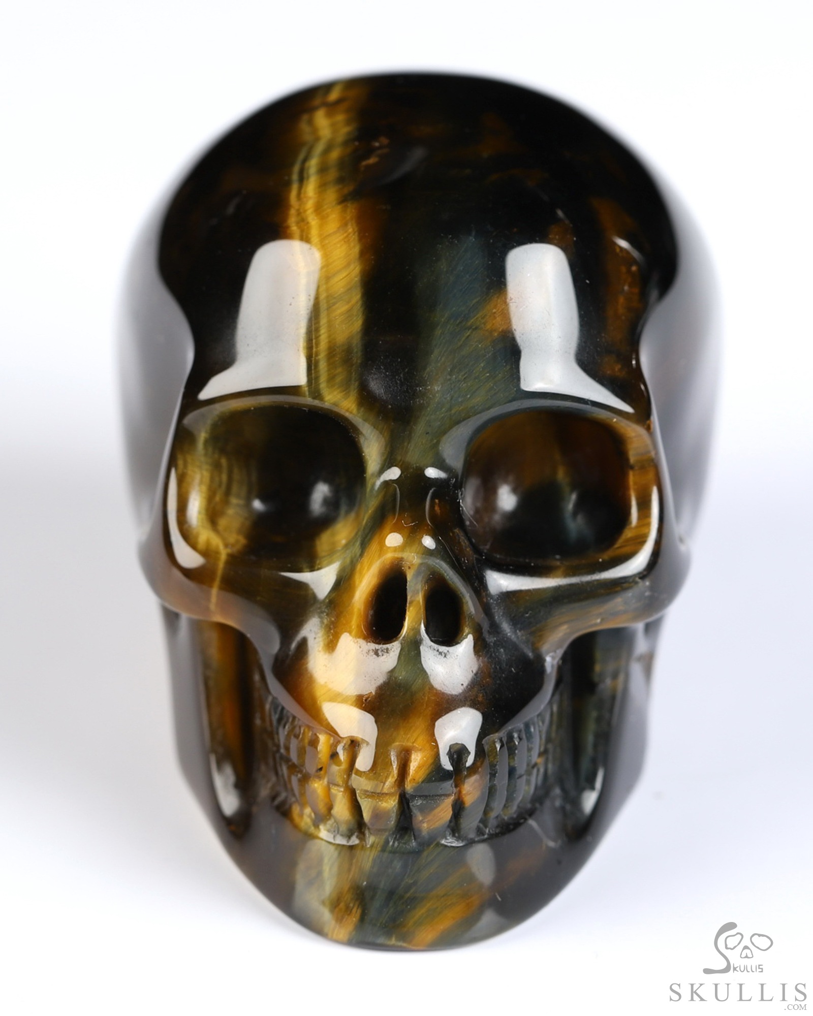Gemstone 2.0" Blue & Gold Tiger's Eye Hand Carved Crystal Skull, Realistic, Crystal Healing Gemstone 2.0" Blue & Gold Tiger's Eye Hand Carved Crystal Skull, Realistic, Crystal Healing