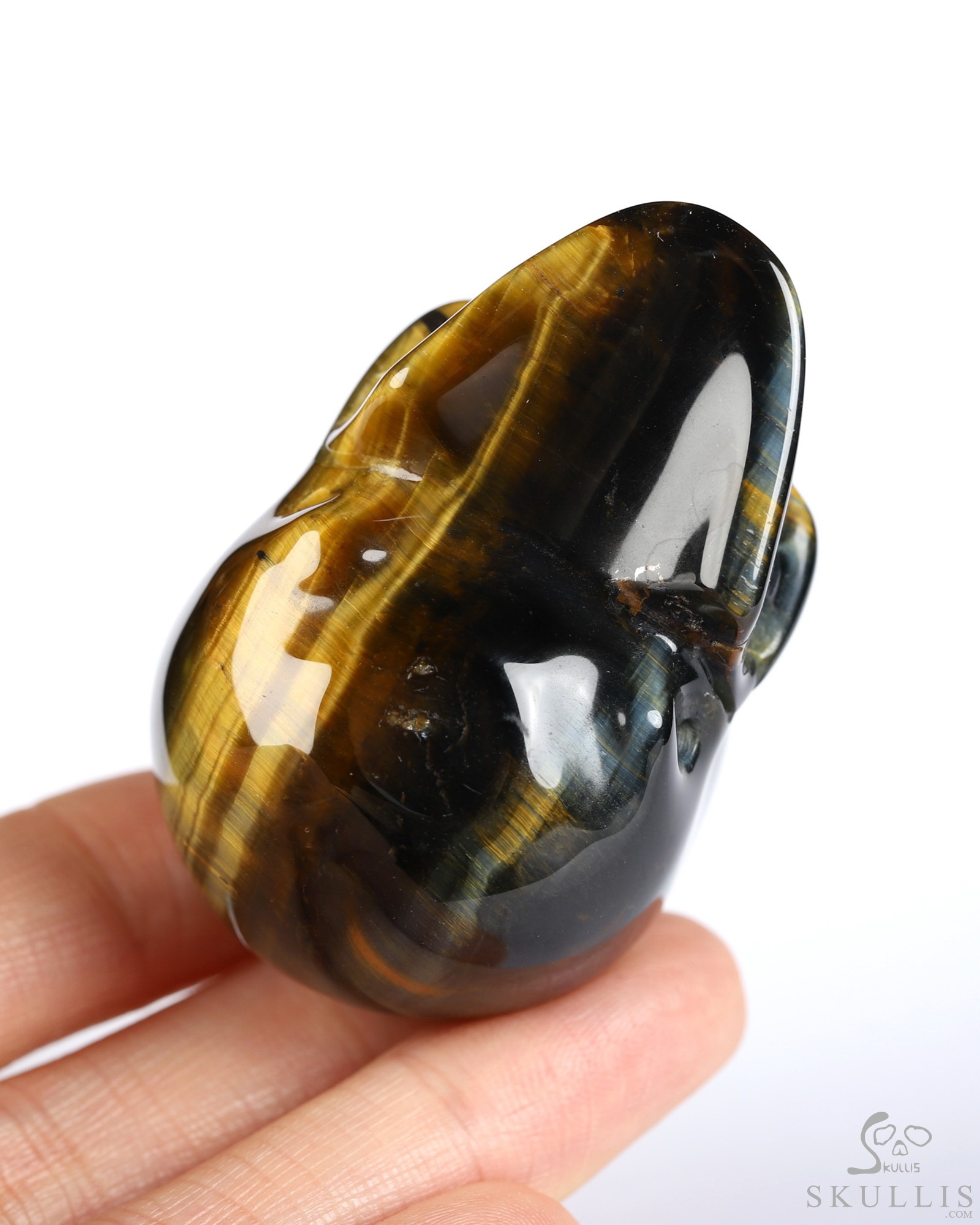 Gemstone 2.0" Blue & Gold Tiger's Eye Hand Carved Crystal Skull, Realistic, Crystal Healing Gemstone 2.0" Blue & Gold Tiger's Eye Hand Carved Crystal Skull, Realistic, Crystal Healing