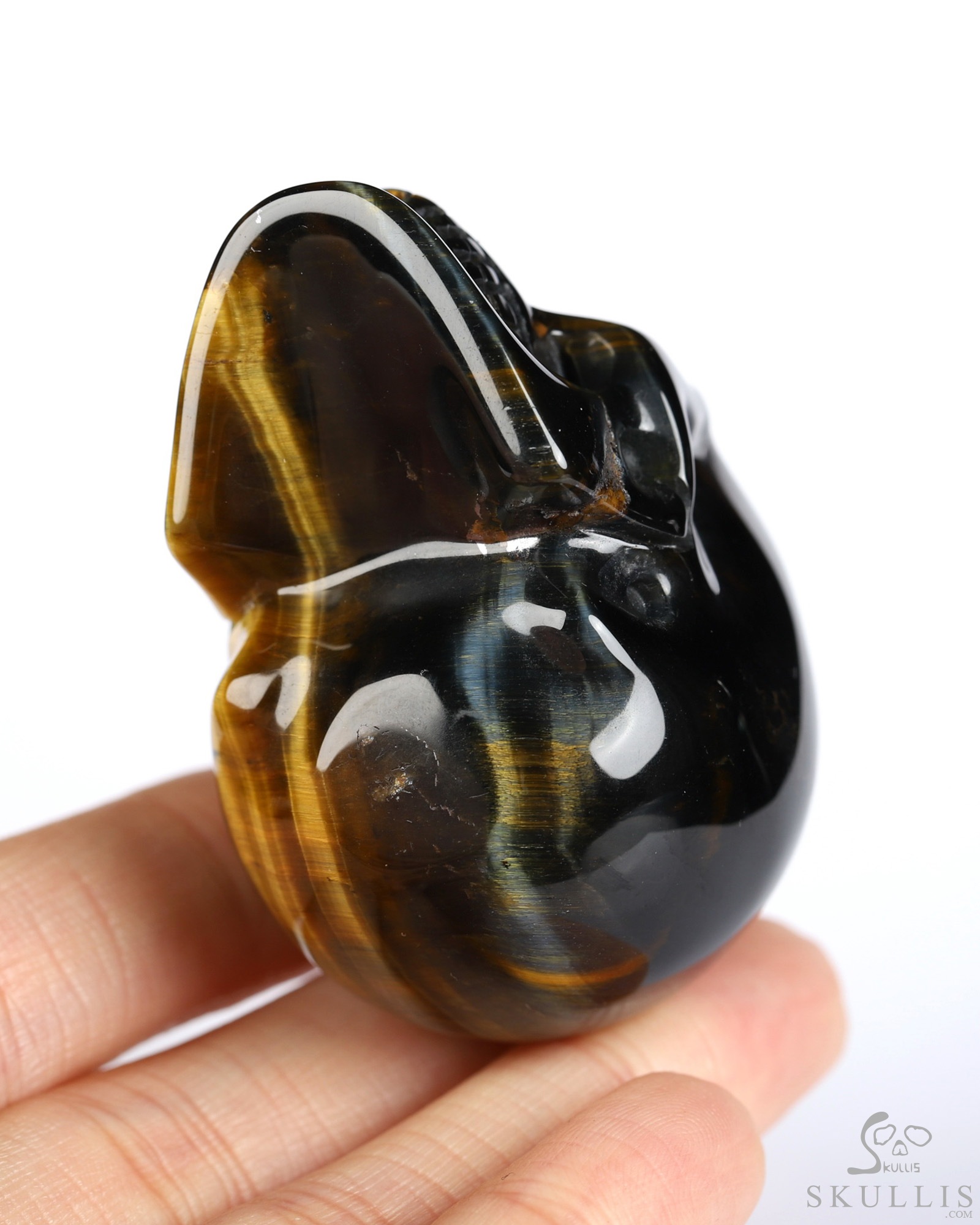 Gemstone 2.0" Blue & Gold Tiger's Eye Hand Carved Crystal Skull, Realistic, Crystal Healing Gemstone 2.0" Blue & Gold Tiger's Eye Hand Carved Crystal Skull, Realistic, Crystal Healing