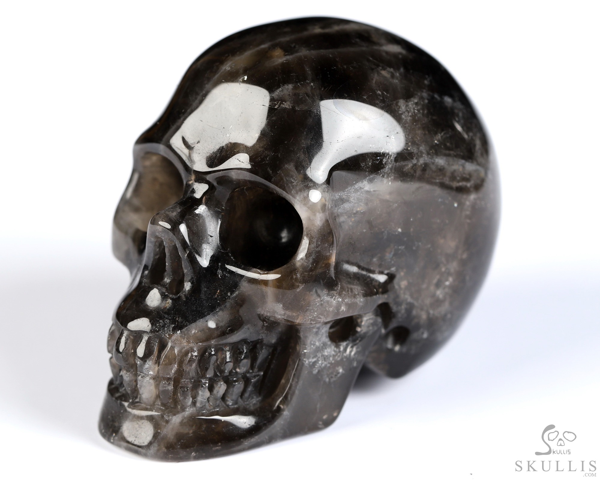 2.0" Black Quartz Hand Carved Crystal Skull, Realistic, Crystal Healing 2.0" Black Quartz Hand Carved Crystal Skull, Realistic, Crystal Healing