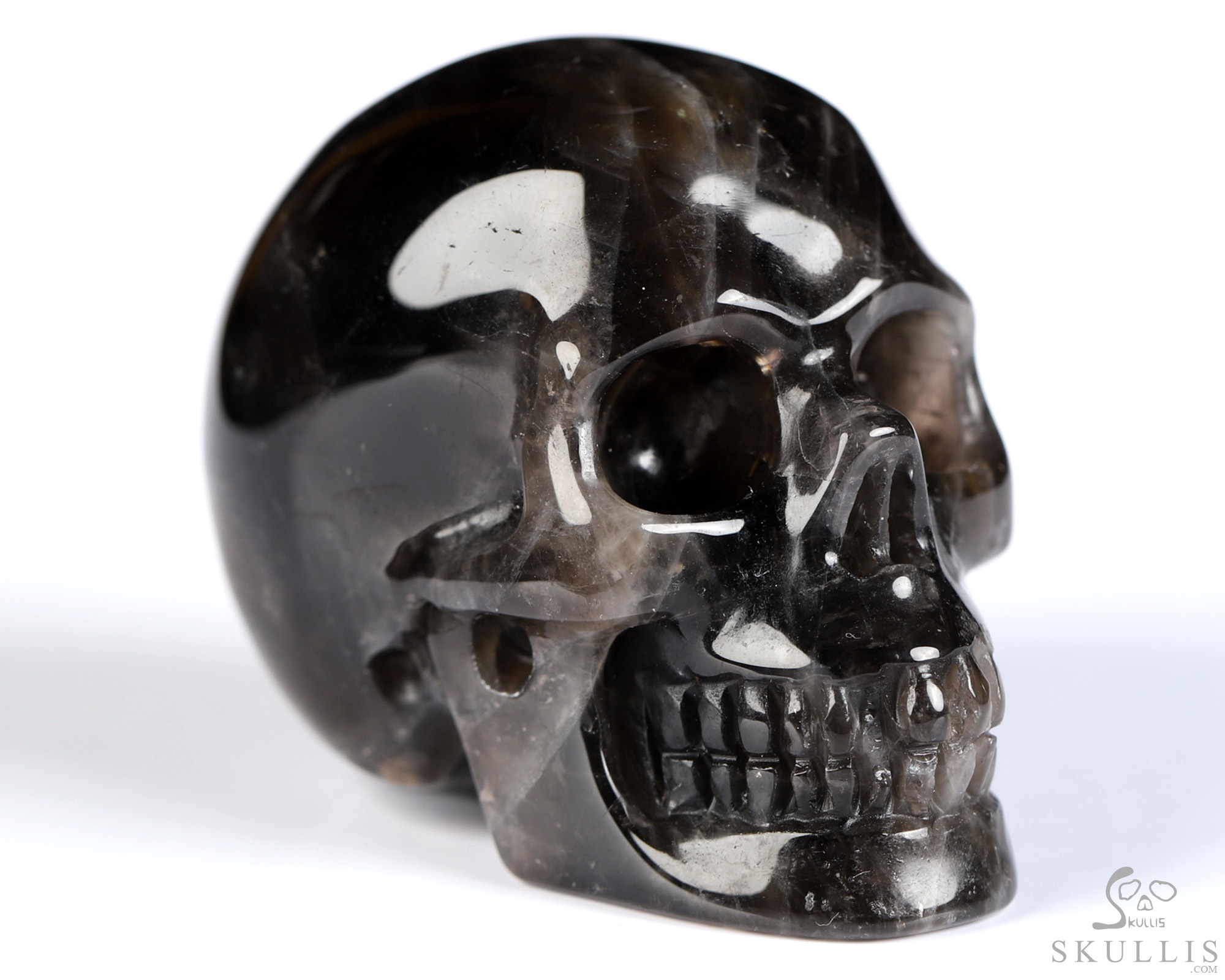 2.0" Black Quartz Hand Carved Crystal Skull, Realistic, Crystal Healing 2.0" Black Quartz Hand Carved Crystal Skull, Realistic, Crystal Healing