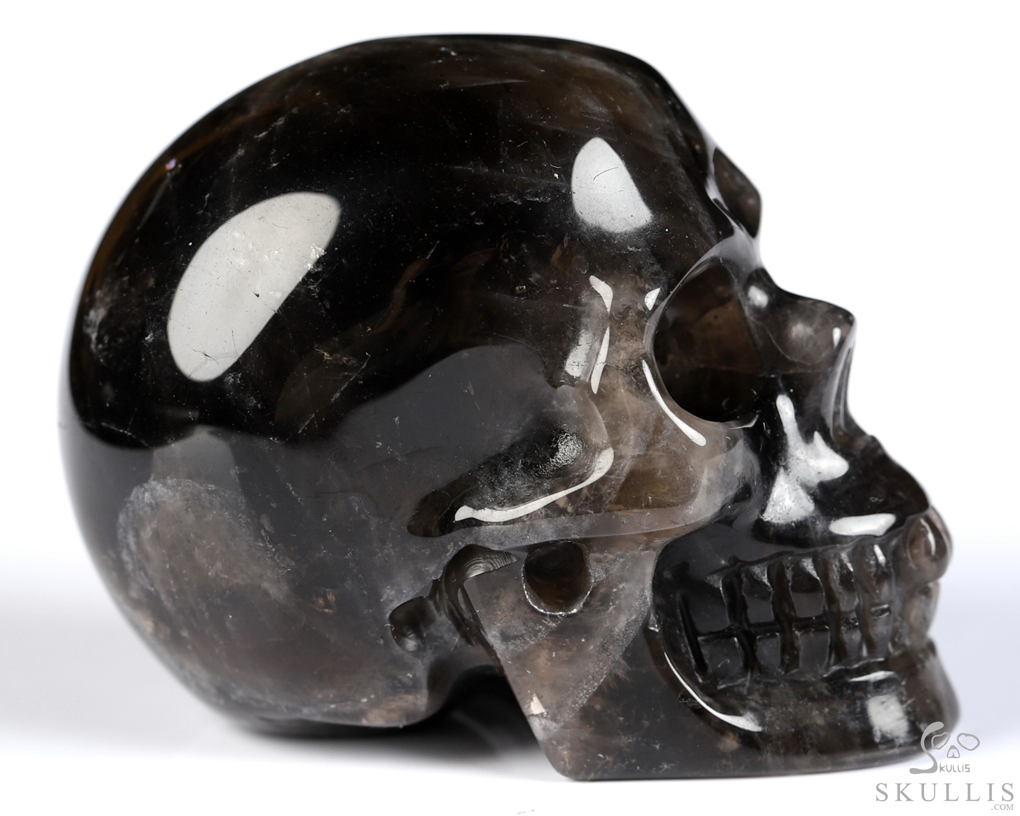 2.0" Black Quartz Hand Carved Crystal Skull, Realistic, Crystal Healing 2.0" Black Quartz Hand Carved Crystal Skull, Realistic, Crystal Healing