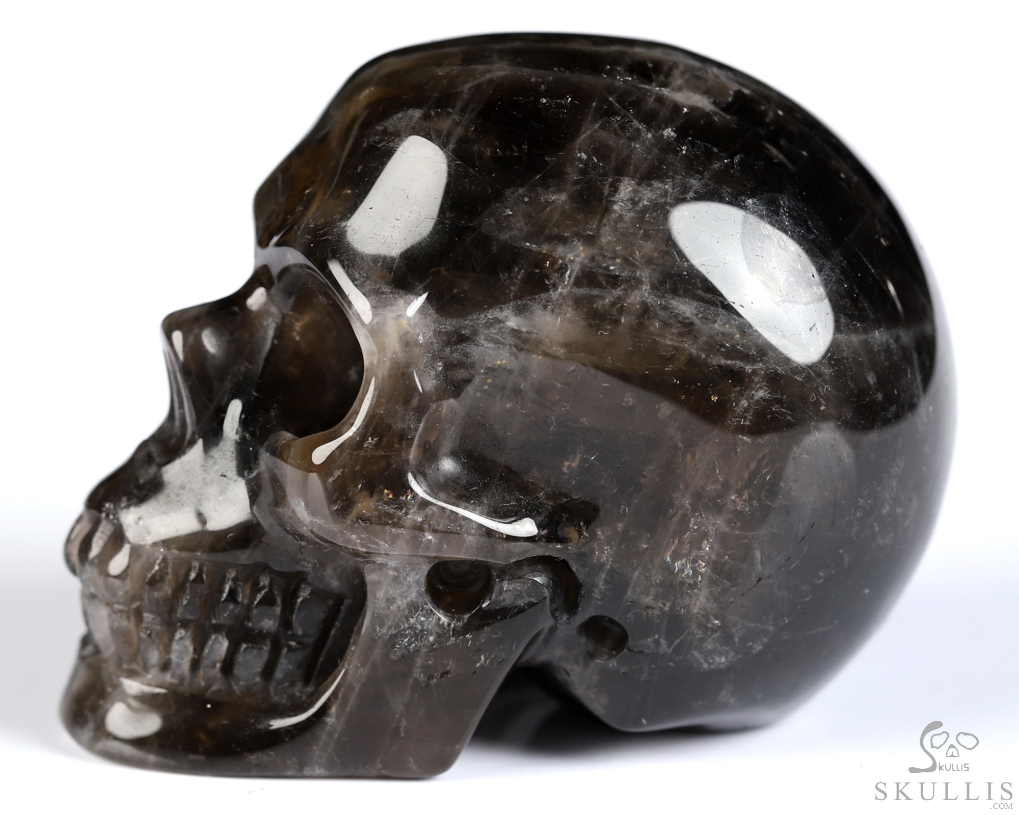 2.0" Black Quartz Hand Carved Crystal Skull, Realistic, Crystal Healing 2.0" Black Quartz Hand Carved Crystal Skull, Realistic, Crystal Healing