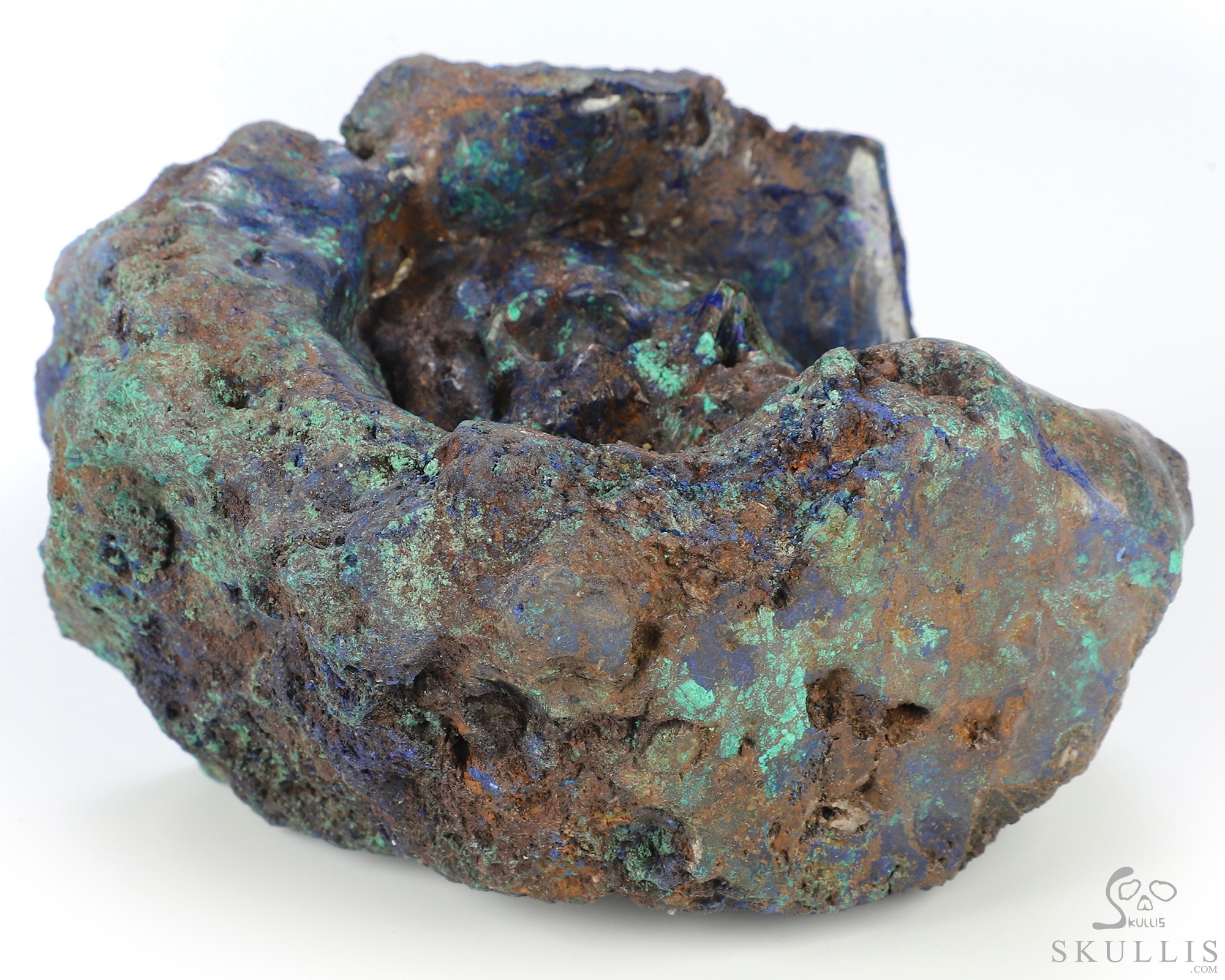 4.3" Azurite and Malachite Hand Carved Crystal Skull Fine Art Sculpture, Crystal Healing 4.3" Azurite and Malachite Hand Carved Crystal Skull Fine Art Sculpture, Crystal Healing