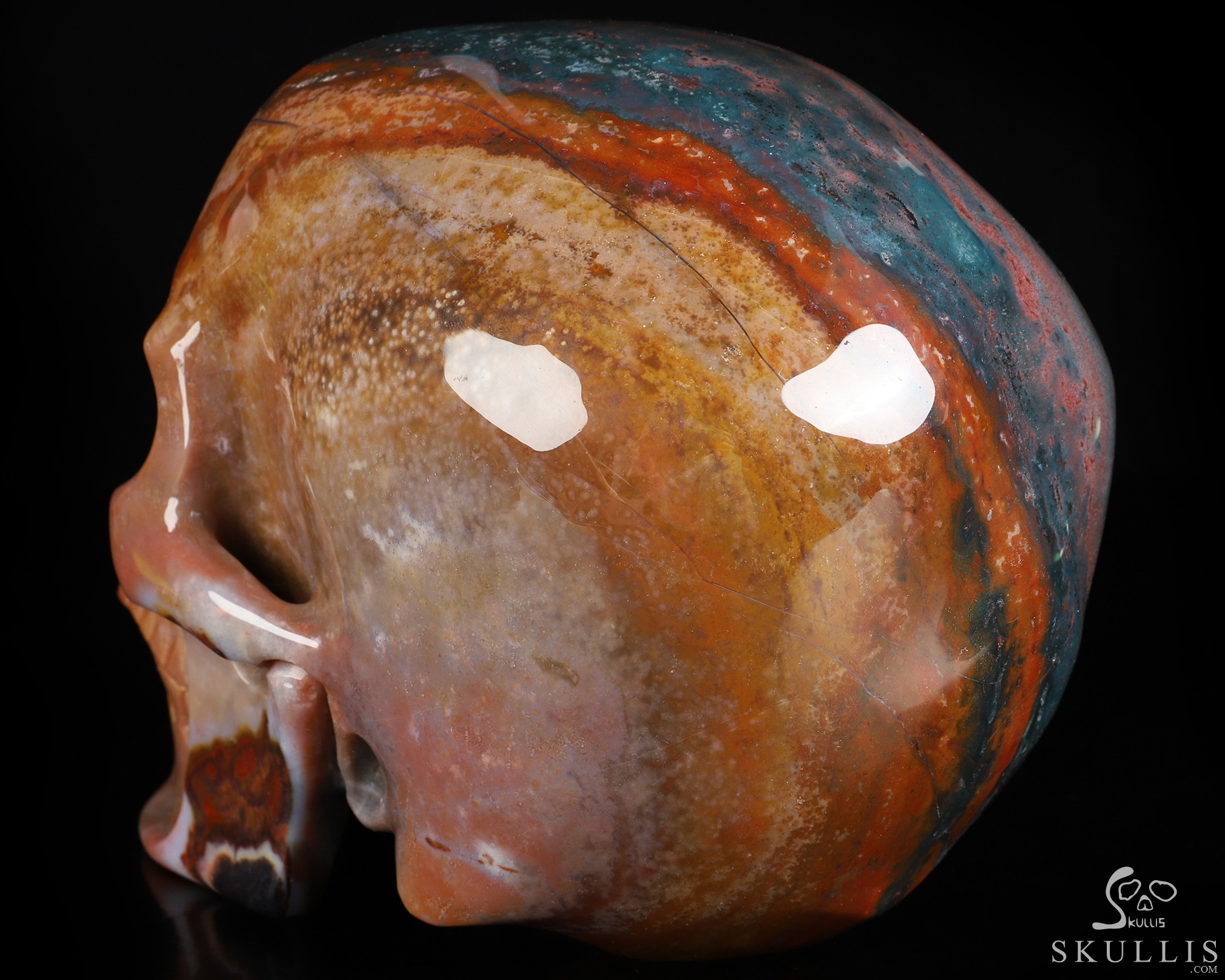 Lifesized 6.9" Bloodstone Hand Carved Crystal Skull, Super Realistic, Crystal Healing Lifesized 6.9" Bloodstone Hand Carved Crystal Skull, Super Realistic, Crystal Healing