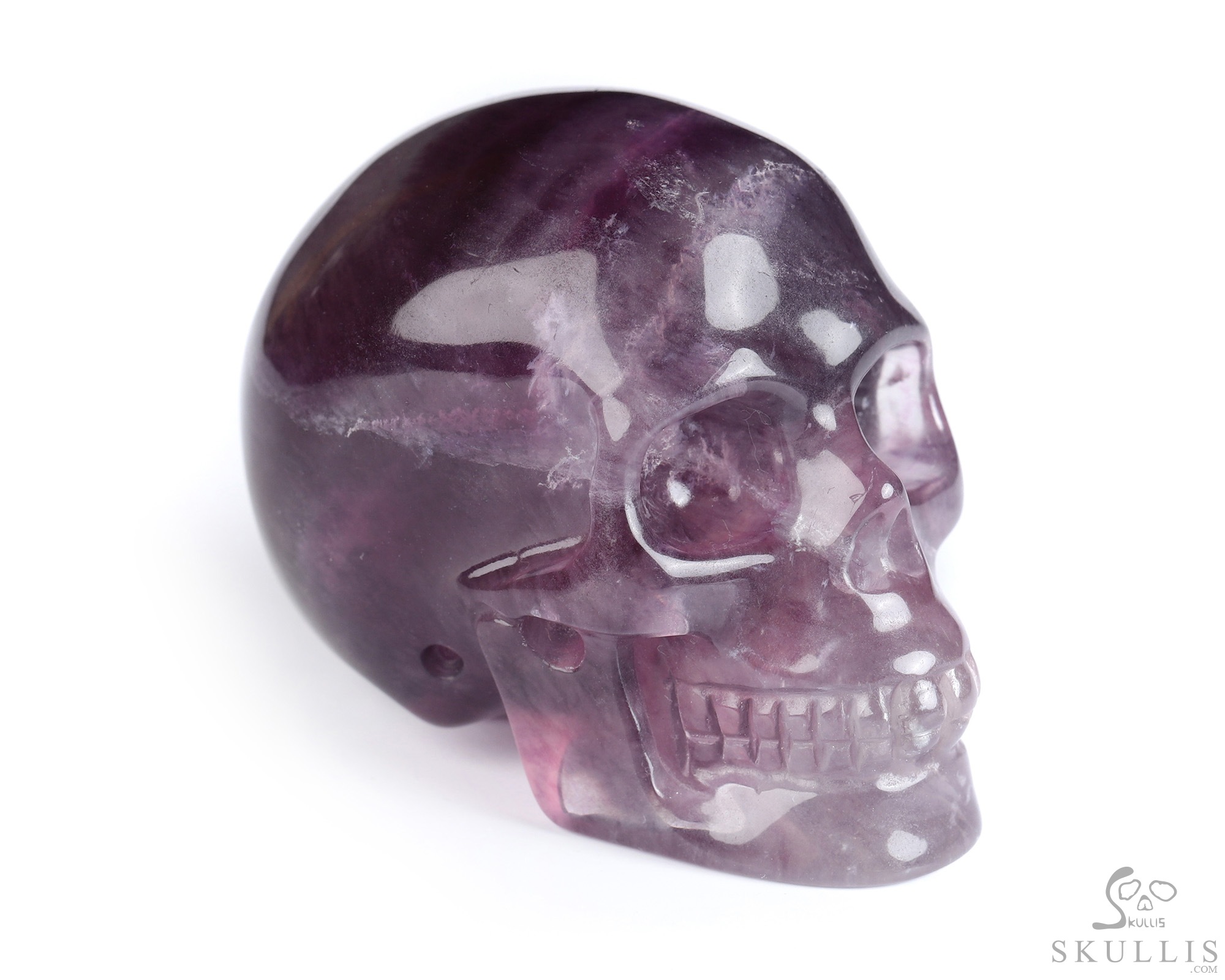 2.0" Fluorite Hand Carved Crystal Skull, Realistic, Crystal Healing 2.0" Fluorite Hand Carved Crystal Skull, Realistic, Crystal Healing