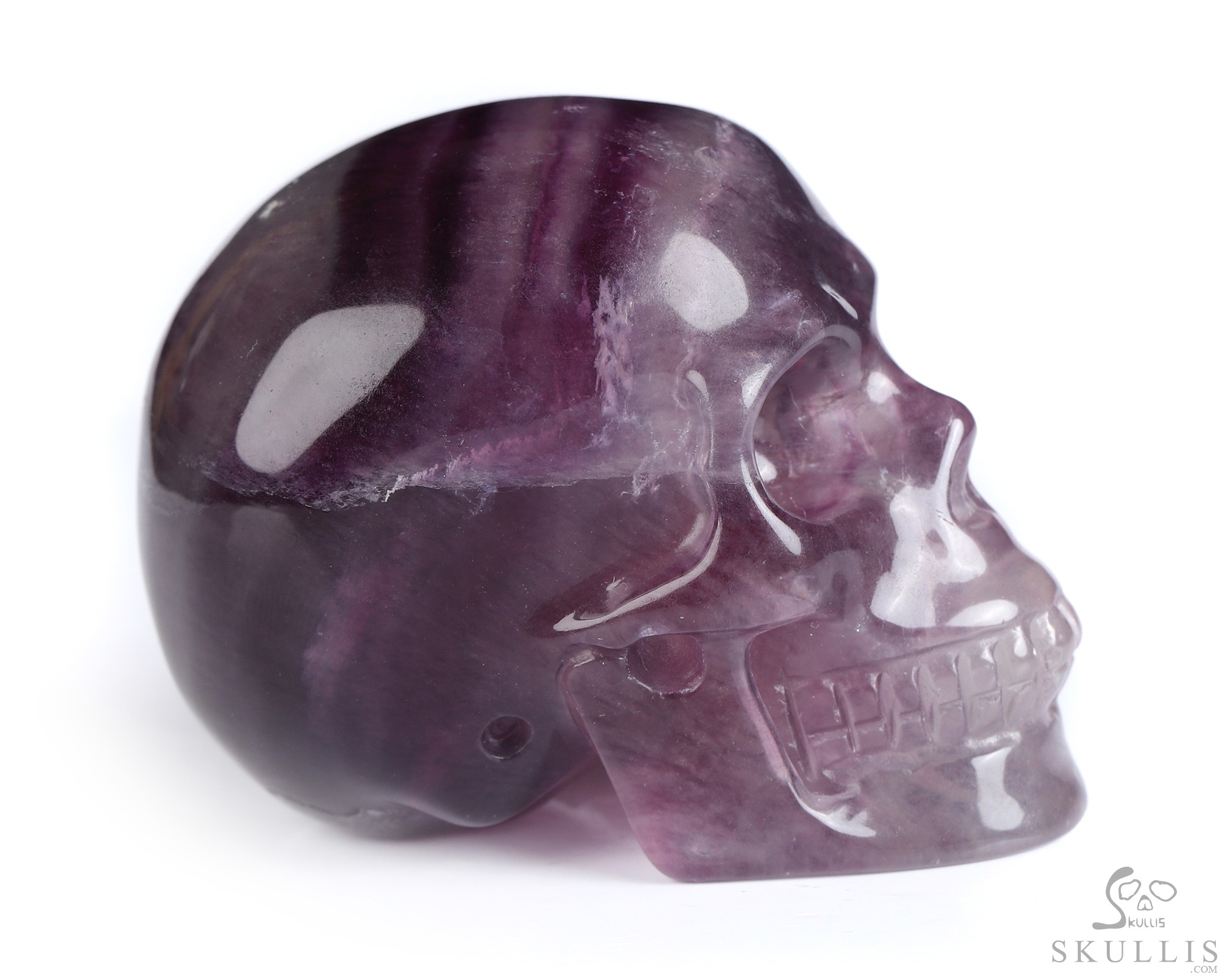 2.0" Fluorite Hand Carved Crystal Skull, Realistic, Crystal Healing 2.0" Fluorite Hand Carved Crystal Skull, Realistic, Crystal Healing