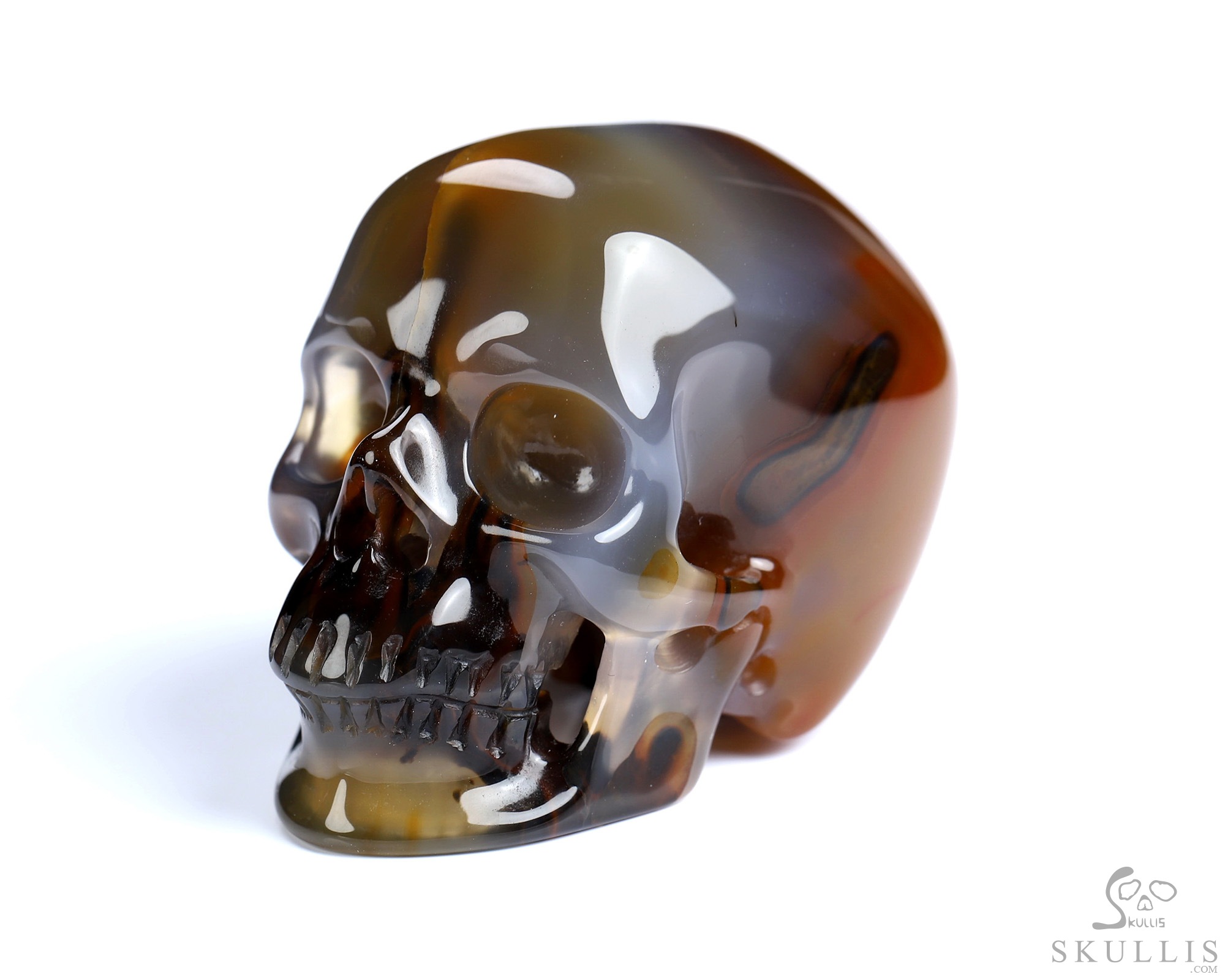 1.8" Premium Brazilian Agate Hand Carved Crystal Skull, Super Realistic, Crystal Healing 1.8" Premium Brazilian Agate Hand Carved Crystal Skull, Super Realistic, Crystal Healing
