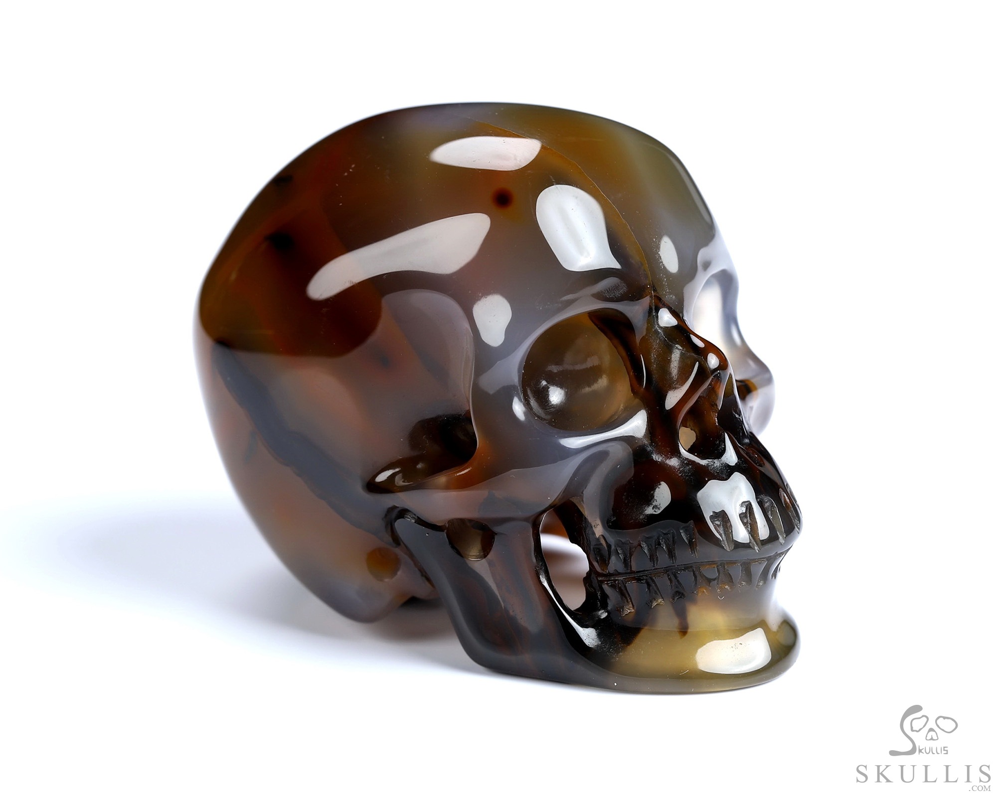 1.8" Premium Brazilian Agate Hand Carved Crystal Skull, Super Realistic, Crystal Healing 1.8" Premium Brazilian Agate Hand Carved Crystal Skull, Super Realistic, Crystal Healing