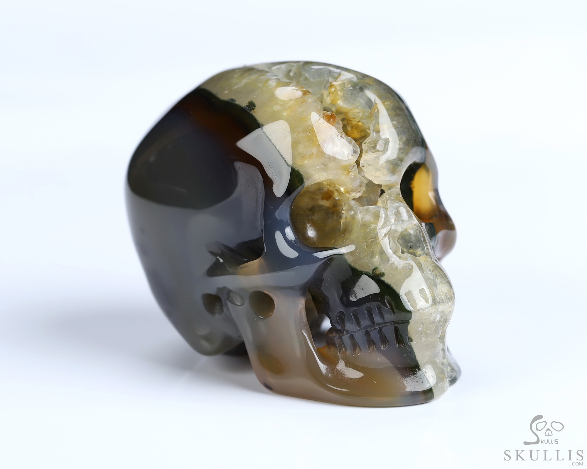 1.8" Premium Brazilian Agate Geode Hand Carved Crystal Skull, Super Realistic, Crystal Healing 1.8" Premium Brazilian Agate Geode Hand Carved Crystal Skull, Super Realistic, Crystal Healing