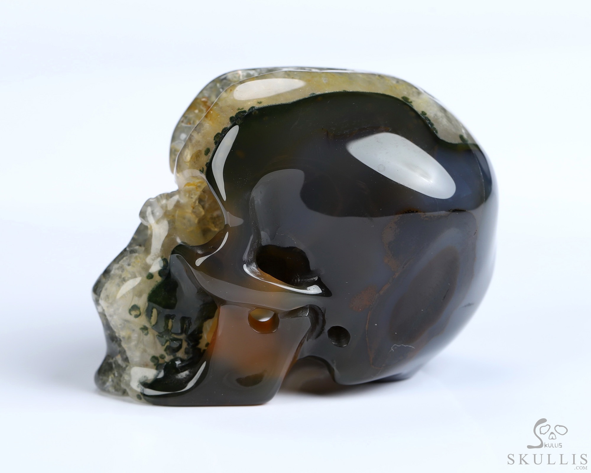 1.8" Premium Brazilian Agate Geode Hand Carved Crystal Skull, Super Realistic, Crystal Healing 1.8" Premium Brazilian Agate Geode Hand Carved Crystal Skull, Super Realistic, Crystal Healing