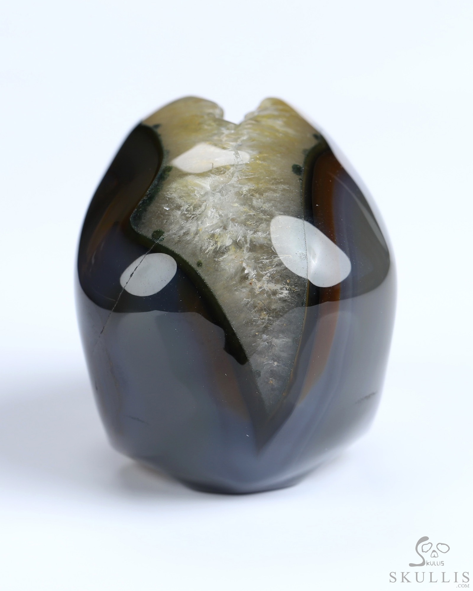 1.8" Premium Brazilian Agate Geode Hand Carved Crystal Skull, Super Realistic, Crystal Healing 1.8" Premium Brazilian Agate Geode Hand Carved Crystal Skull, Super Realistic, Crystal Healing