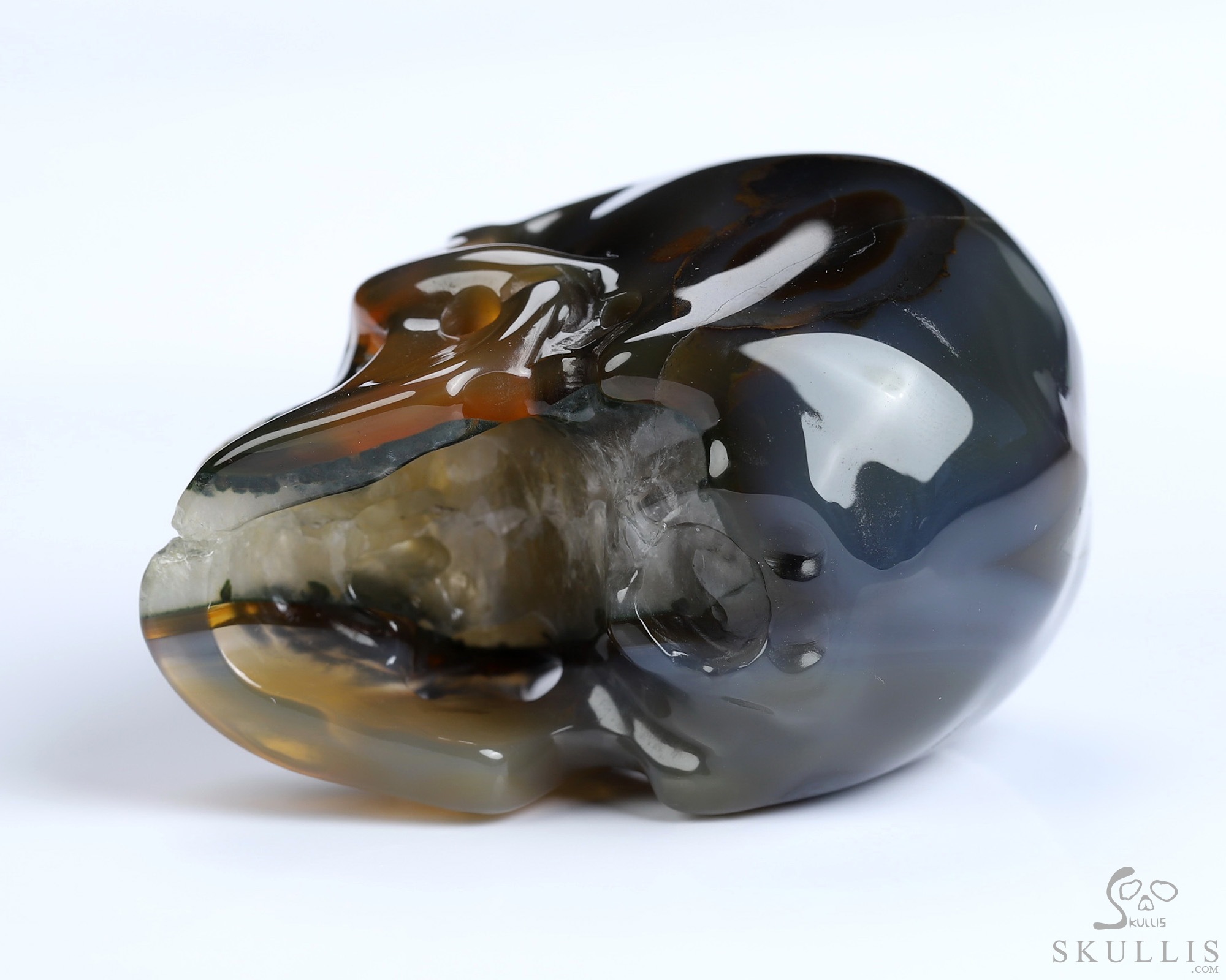 1.8" Premium Brazilian Agate Geode Hand Carved Crystal Skull, Super Realistic, Crystal Healing 1.8" Premium Brazilian Agate Geode Hand Carved Crystal Skull, Super Realistic, Crystal Healing