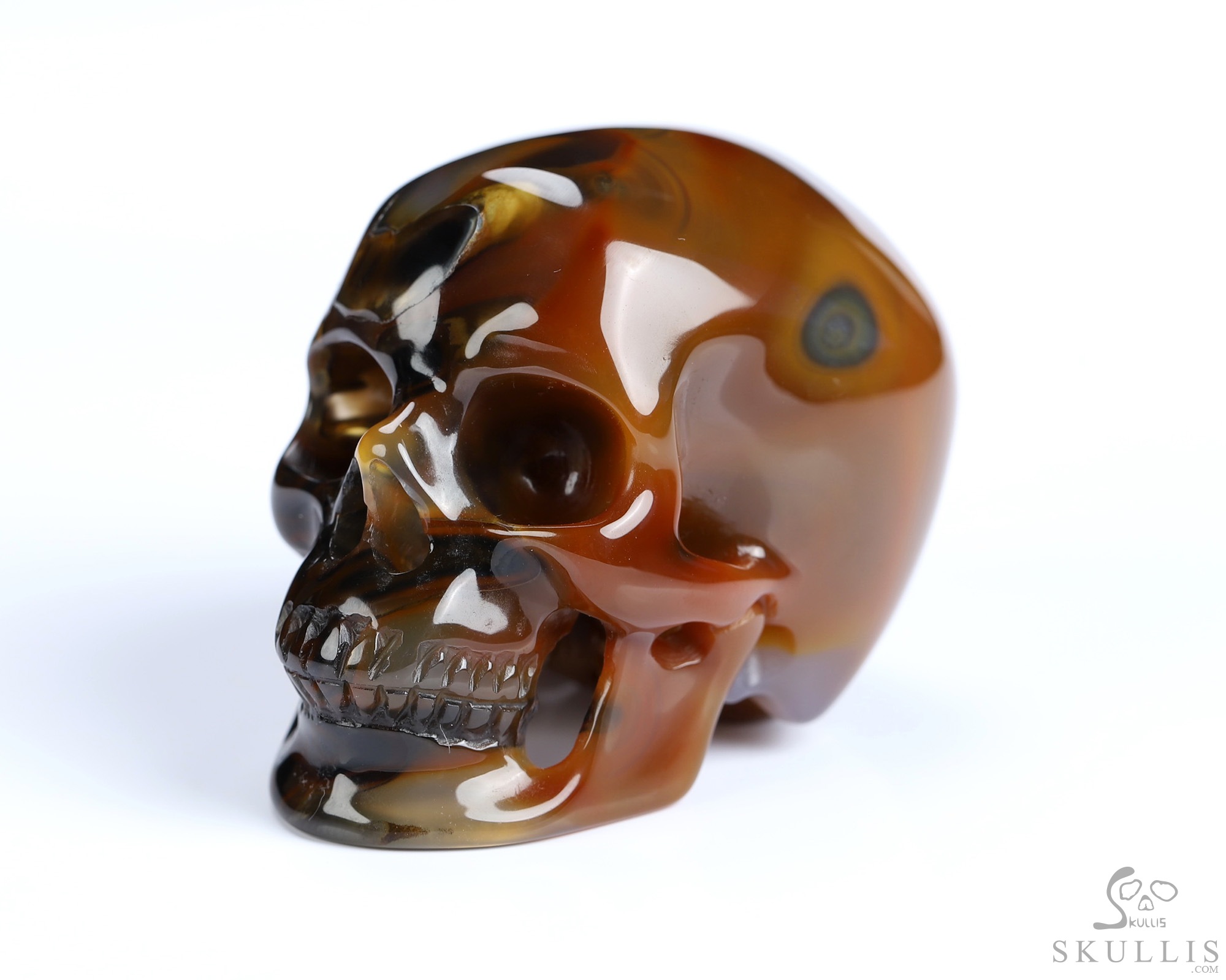 1.8" Premium Brazilian Agate Hand Carved Crystal Skull, Super Realistic, Crystal Healing 1.8" Premium Brazilian Agate Hand Carved Crystal Skull, Super Realistic, Crystal Healing