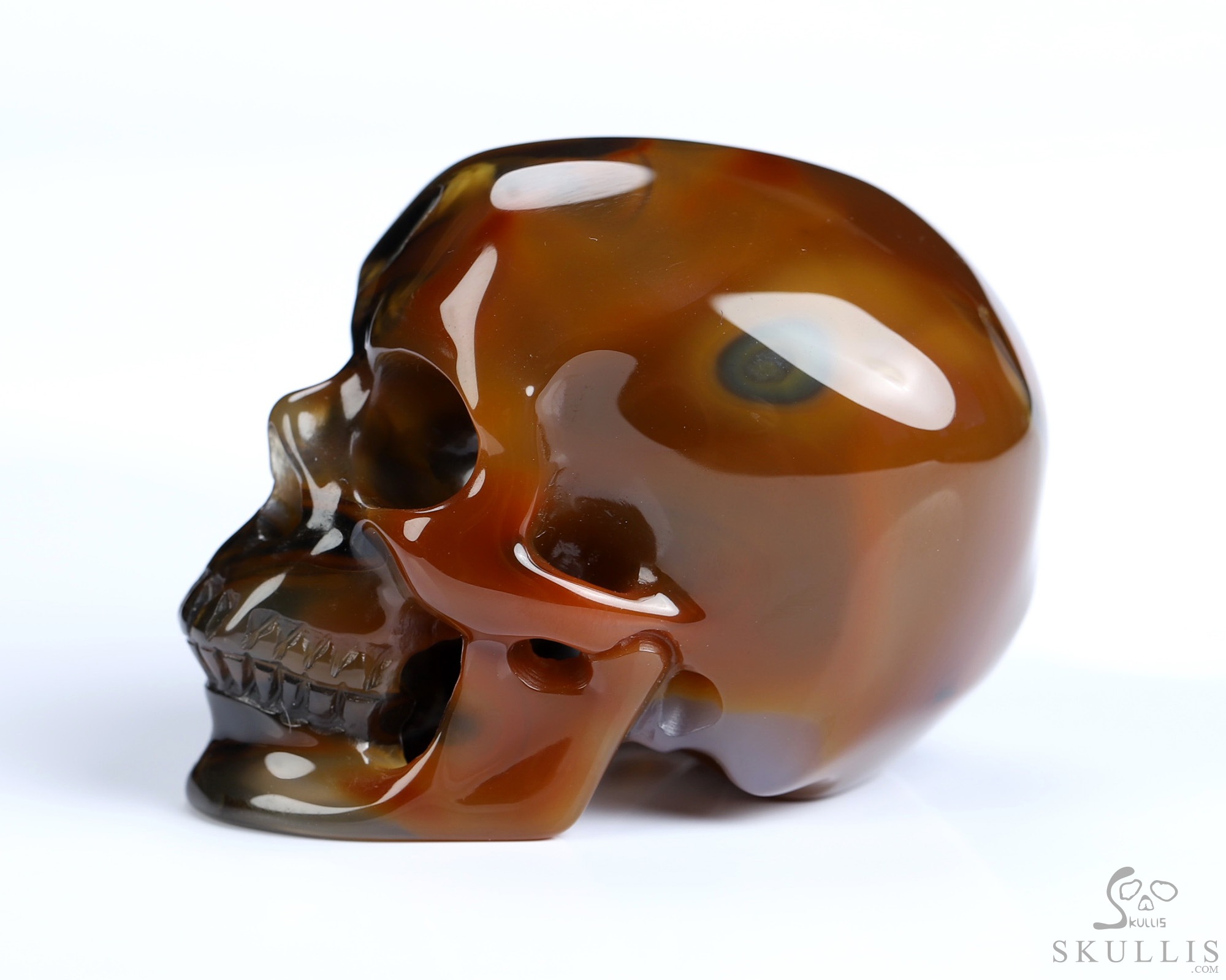 1.8" Premium Brazilian Agate Hand Carved Crystal Skull, Super Realistic, Crystal Healing 1.8" Premium Brazilian Agate Hand Carved Crystal Skull, Super Realistic, Crystal Healing