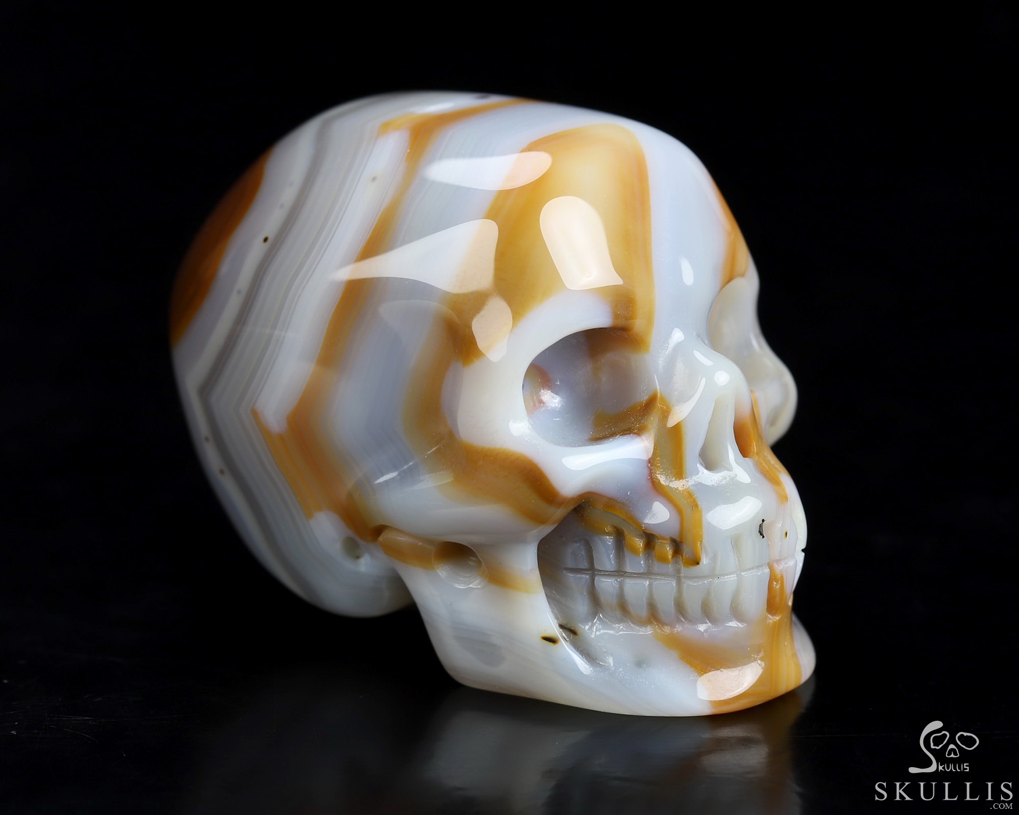 1.9" Premium Brazilian Agate Hand Carved Crystal Skull, Super Realistic, Crystal Healing 1.9" Premium Brazilian Agate Hand Carved Crystal Skull, Super Realistic, Crystal Healing