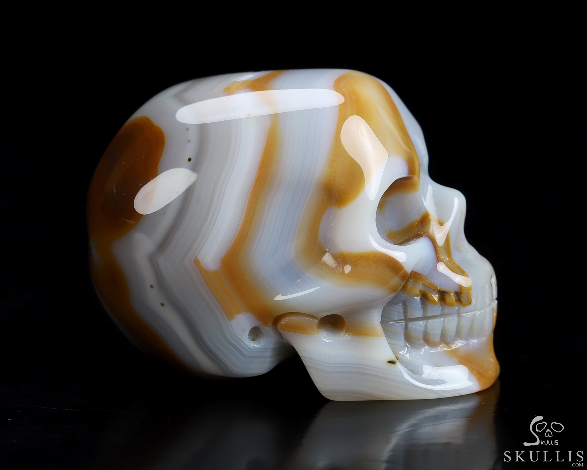 1.9" Premium Brazilian Agate Hand Carved Crystal Skull, Super Realistic, Crystal Healing 1.9" Premium Brazilian Agate Hand Carved Crystal Skull, Super Realistic, Crystal Healing
