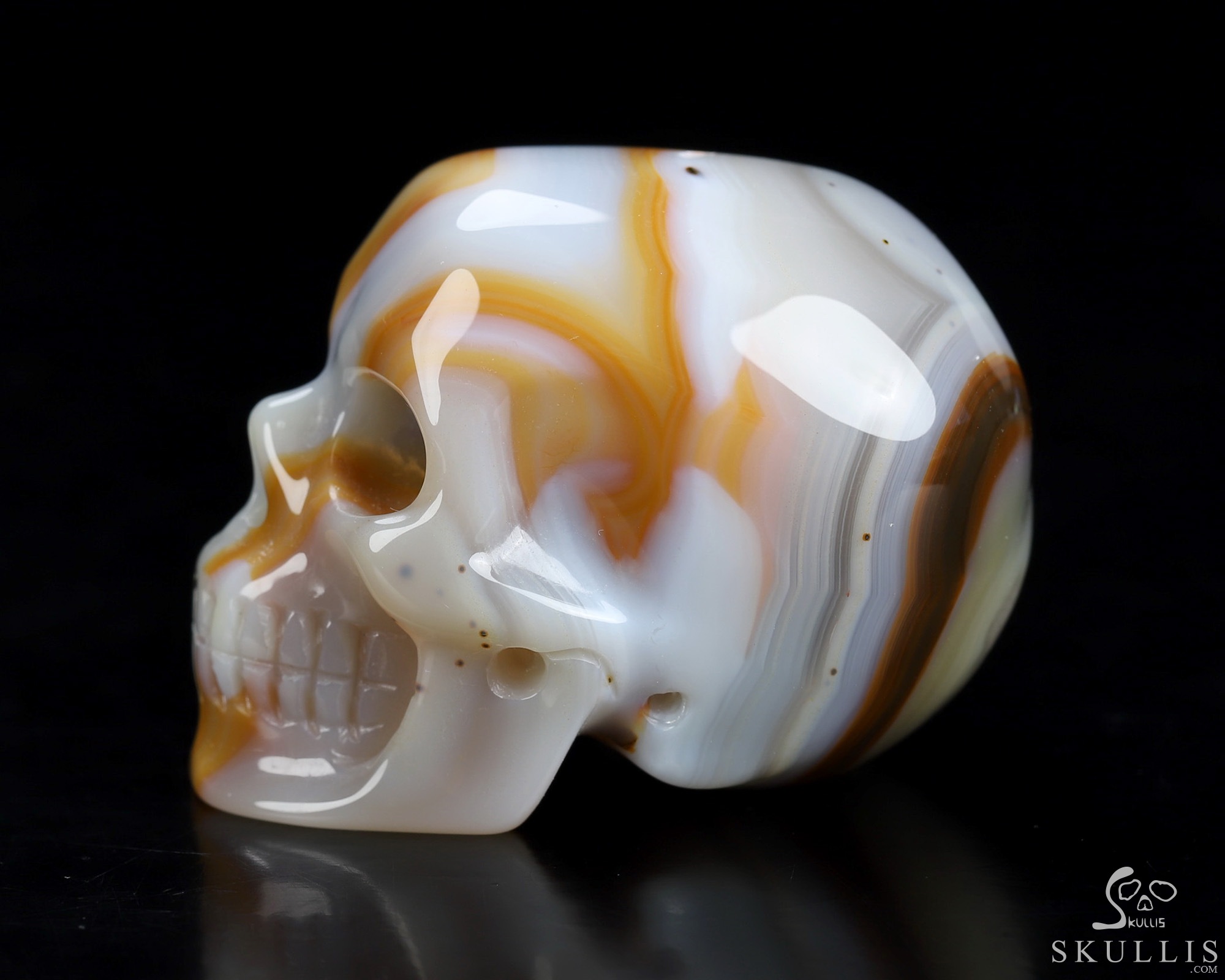 1.9" Premium Brazilian Agate Hand Carved Crystal Skull, Super Realistic, Crystal Healing 1.9" Premium Brazilian Agate Hand Carved Crystal Skull, Super Realistic, Crystal Healing