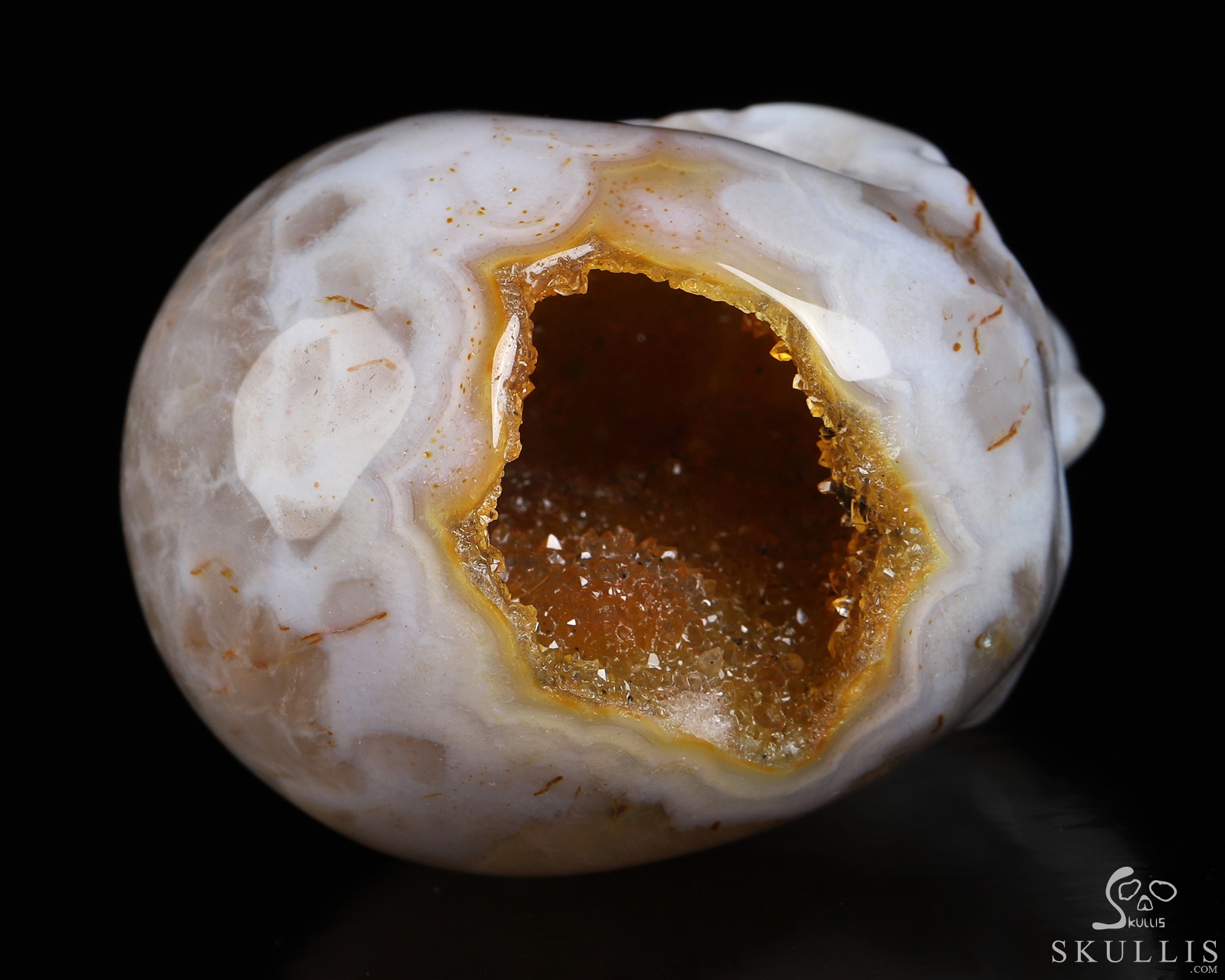 2.0" Premium Brazilian Agate Geode Hand Carved Crystal Skull, Realistic, Crystal Healing 2.0" Premium Brazilian Agate Geode Hand Carved Crystal Skull, Realistic, Crystal Healing