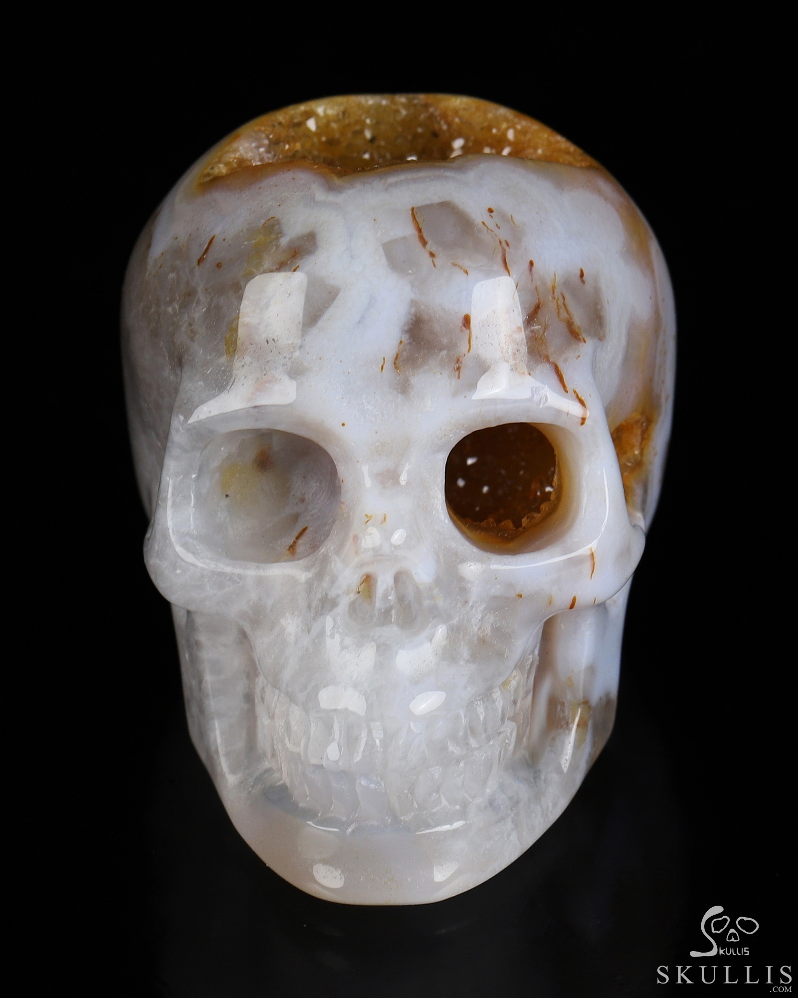 2.0" Premium Brazilian Agate Geode Hand Carved Crystal Skull, Realistic, Crystal Healing 2.0" Premium Brazilian Agate Geode Hand Carved Crystal Skull, Realistic, Crystal Healing