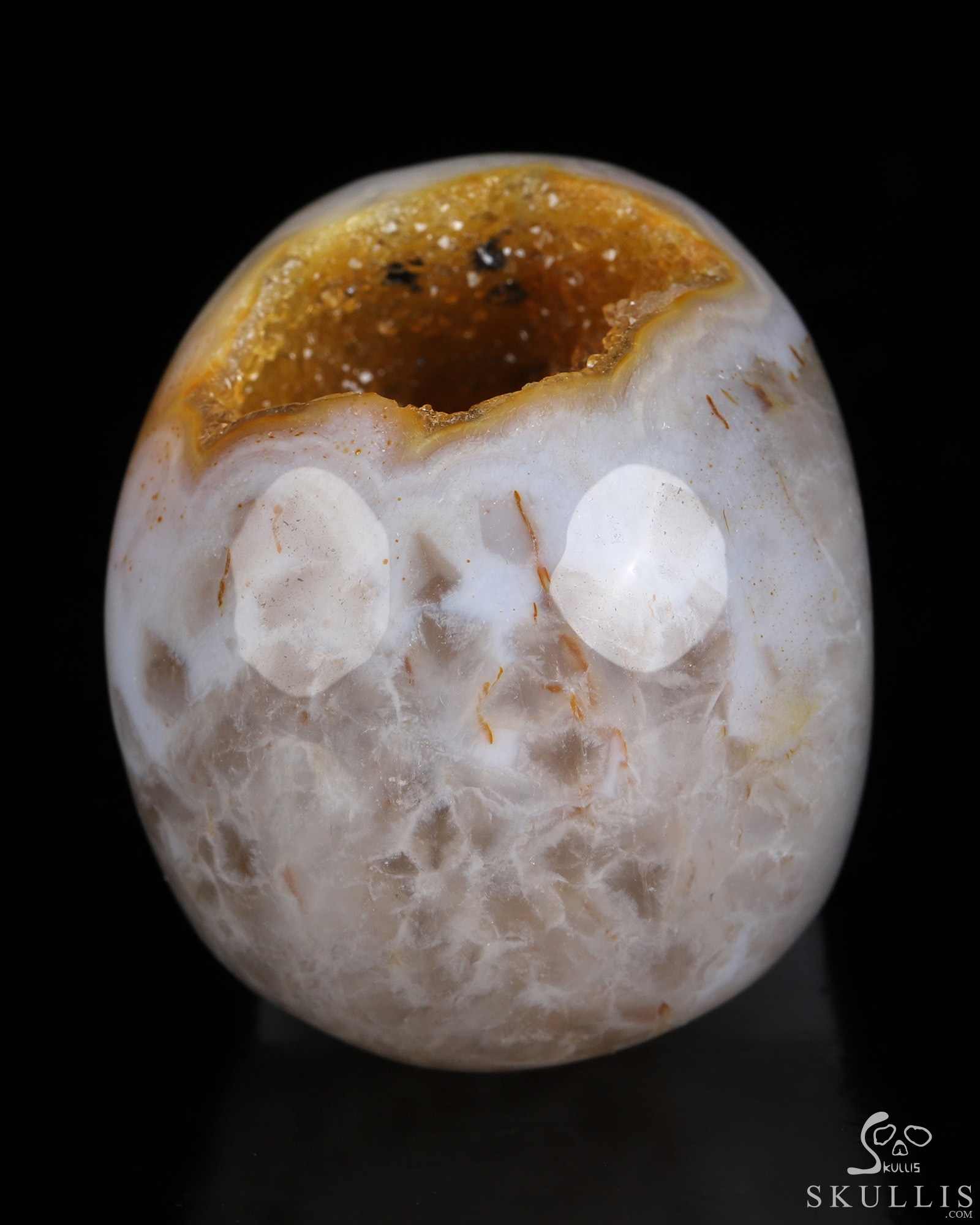 2.0" Premium Brazilian Agate Geode Hand Carved Crystal Skull, Realistic, Crystal Healing 2.0" Premium Brazilian Agate Geode Hand Carved Crystal Skull, Realistic, Crystal Healing