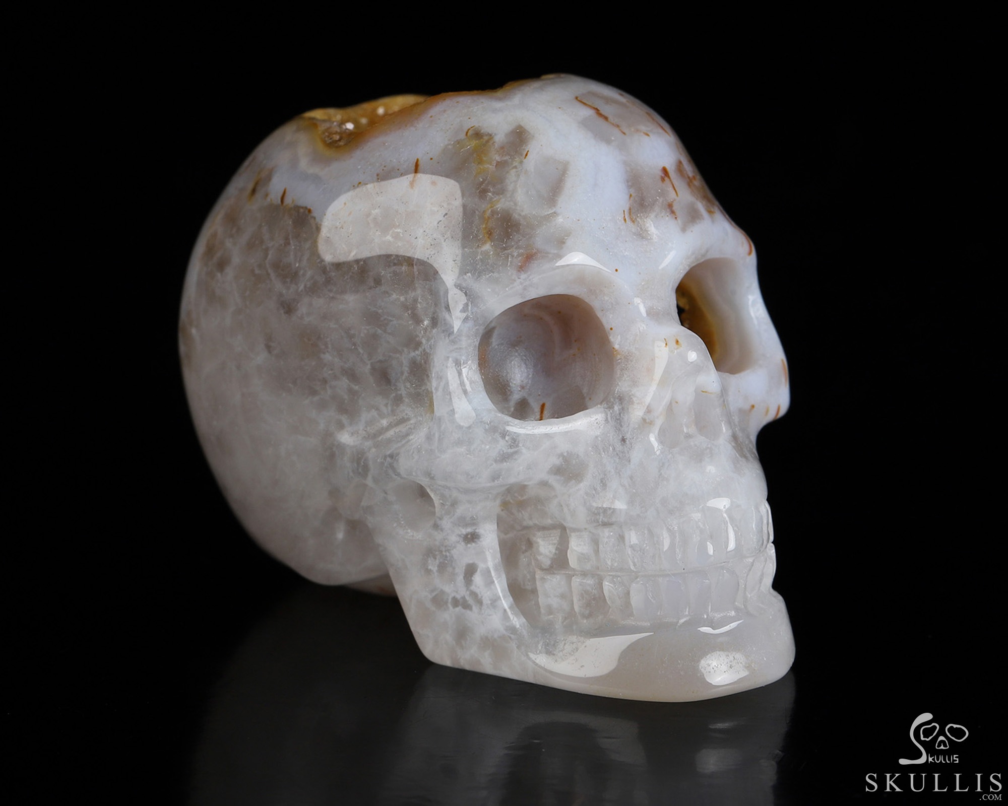 2.0" Premium Brazilian Agate Geode Hand Carved Crystal Skull, Realistic, Crystal Healing 2.0" Premium Brazilian Agate Geode Hand Carved Crystal Skull, Realistic, Crystal Healing