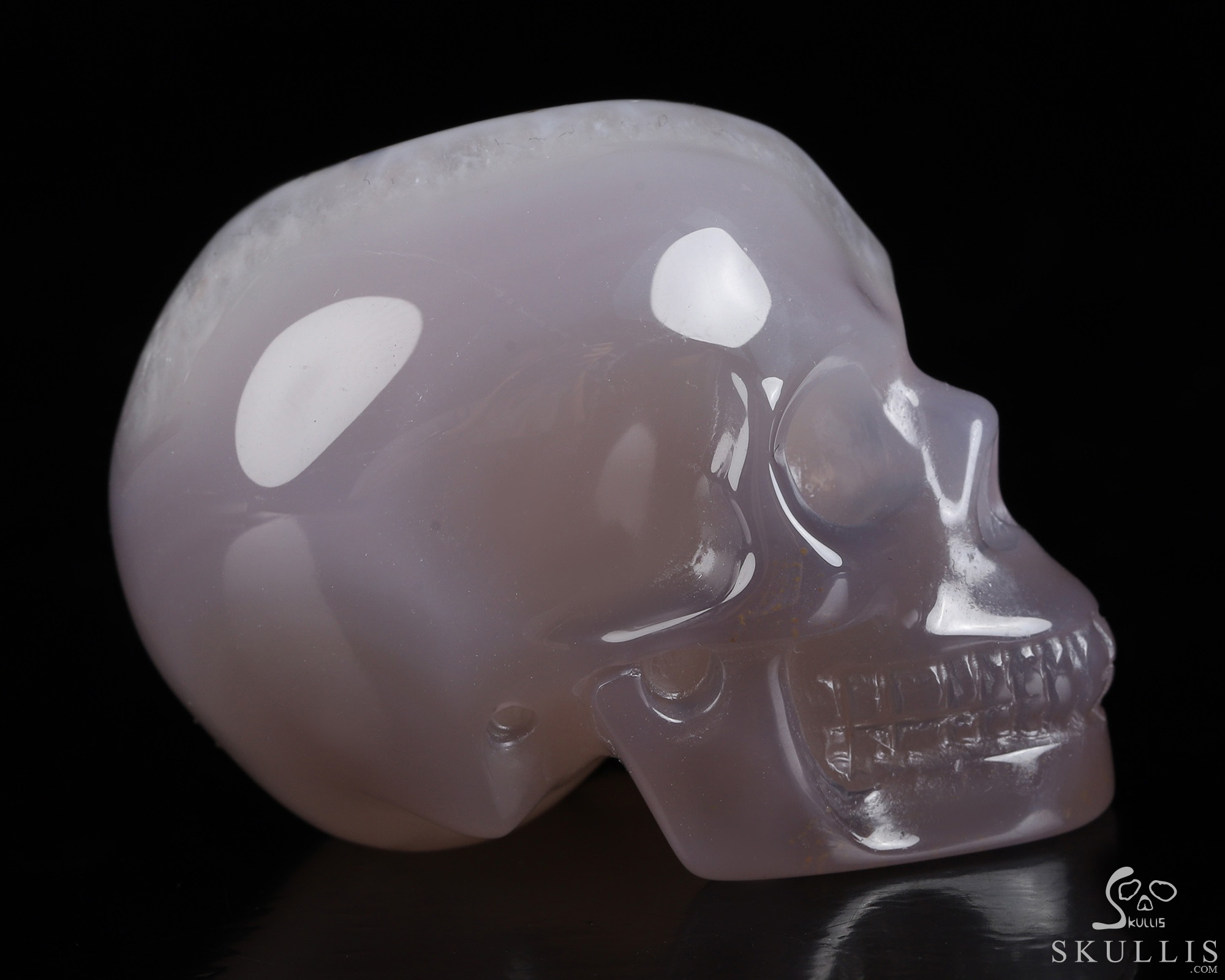 2.0" Agate Geode Hand Carved Crystal Skull, Realistic, Crystal Healing 2.0" Agate Geode Hand Carved Crystal Skull, Realistic, Crystal Healing