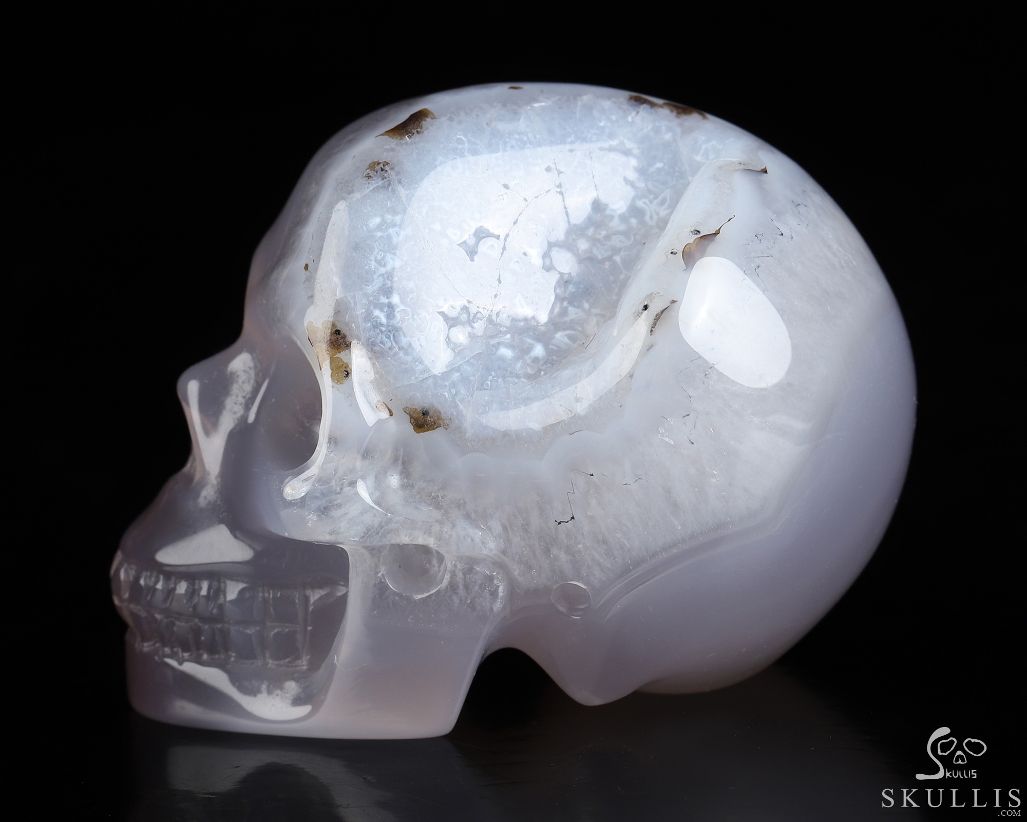 2.0" Agate Geode Hand Carved Crystal Skull, Realistic, Crystal Healing 2.0" Agate Geode Hand Carved Crystal Skull, Realistic, Crystal Healing