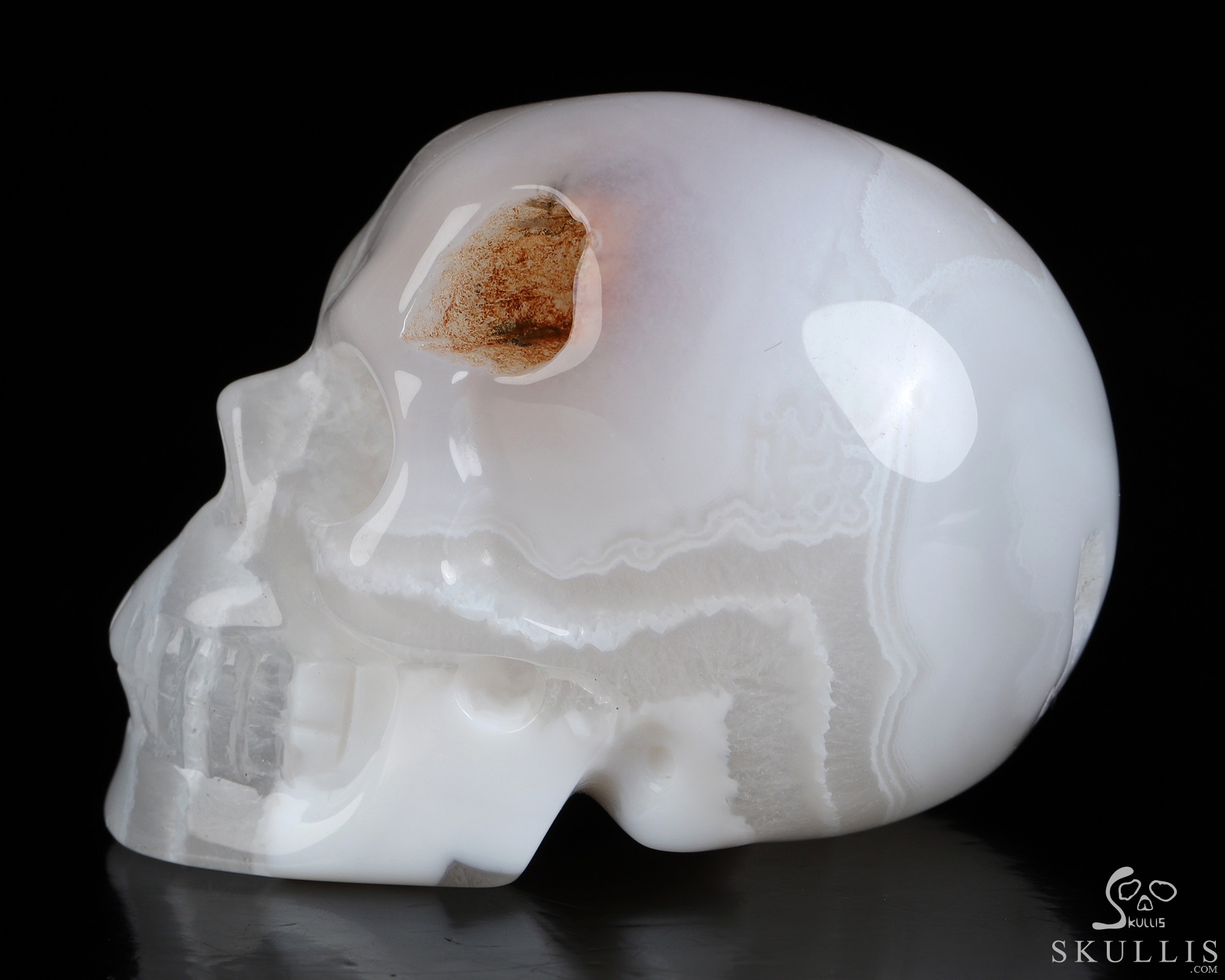 2.0" Agate Geode Hand Carved Crystal Skull, Realistic, Crystal Healing 2.0" Agate Geode Hand Carved Crystal Skull, Realistic, Crystal Healing