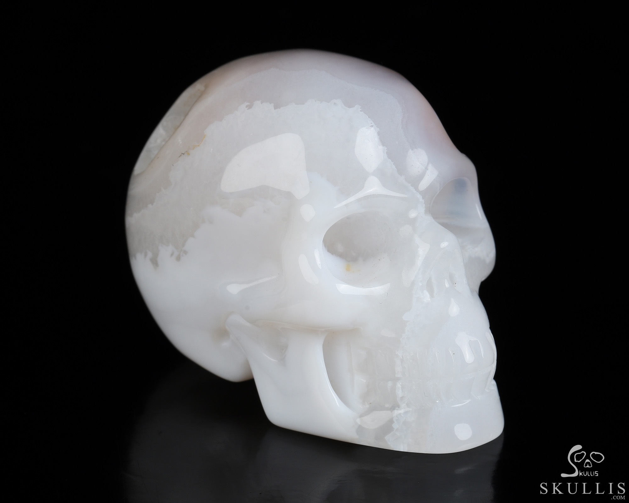 2.0" Agate Geode Hand Carved Crystal Skull, Realistic, Crystal Healing 2.0" Agate Geode Hand Carved Crystal Skull, Realistic, Crystal Healing