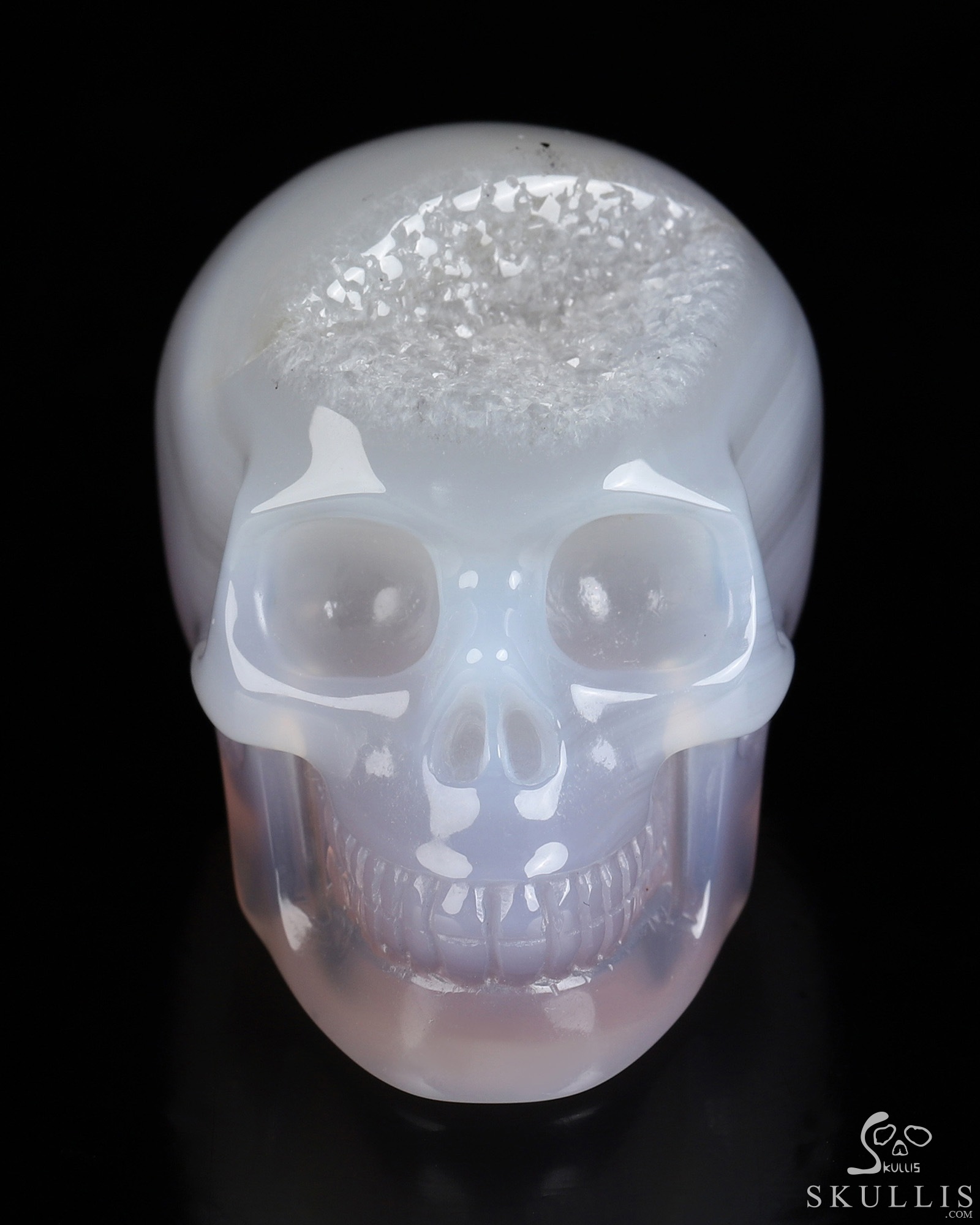 2.0" Agate Geode Hand Carved Crystal Skull, Realistic, Crystal Healing 2.0" Agate Geode Hand Carved Crystal Skull, Realistic, Crystal Healing
