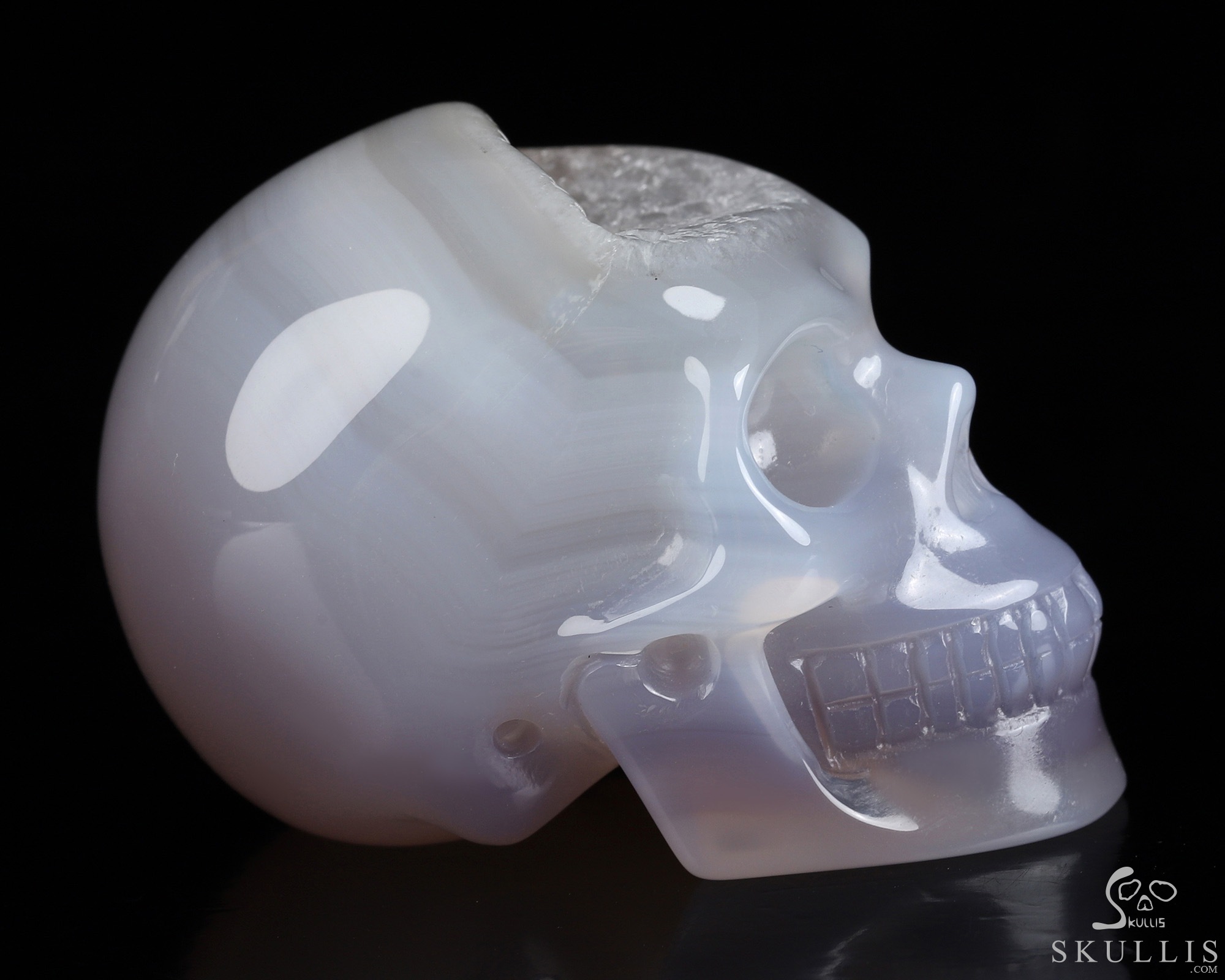 2.0" Agate Geode Hand Carved Crystal Skull, Realistic, Crystal Healing 2.0" Agate Geode Hand Carved Crystal Skull, Realistic, Crystal Healing