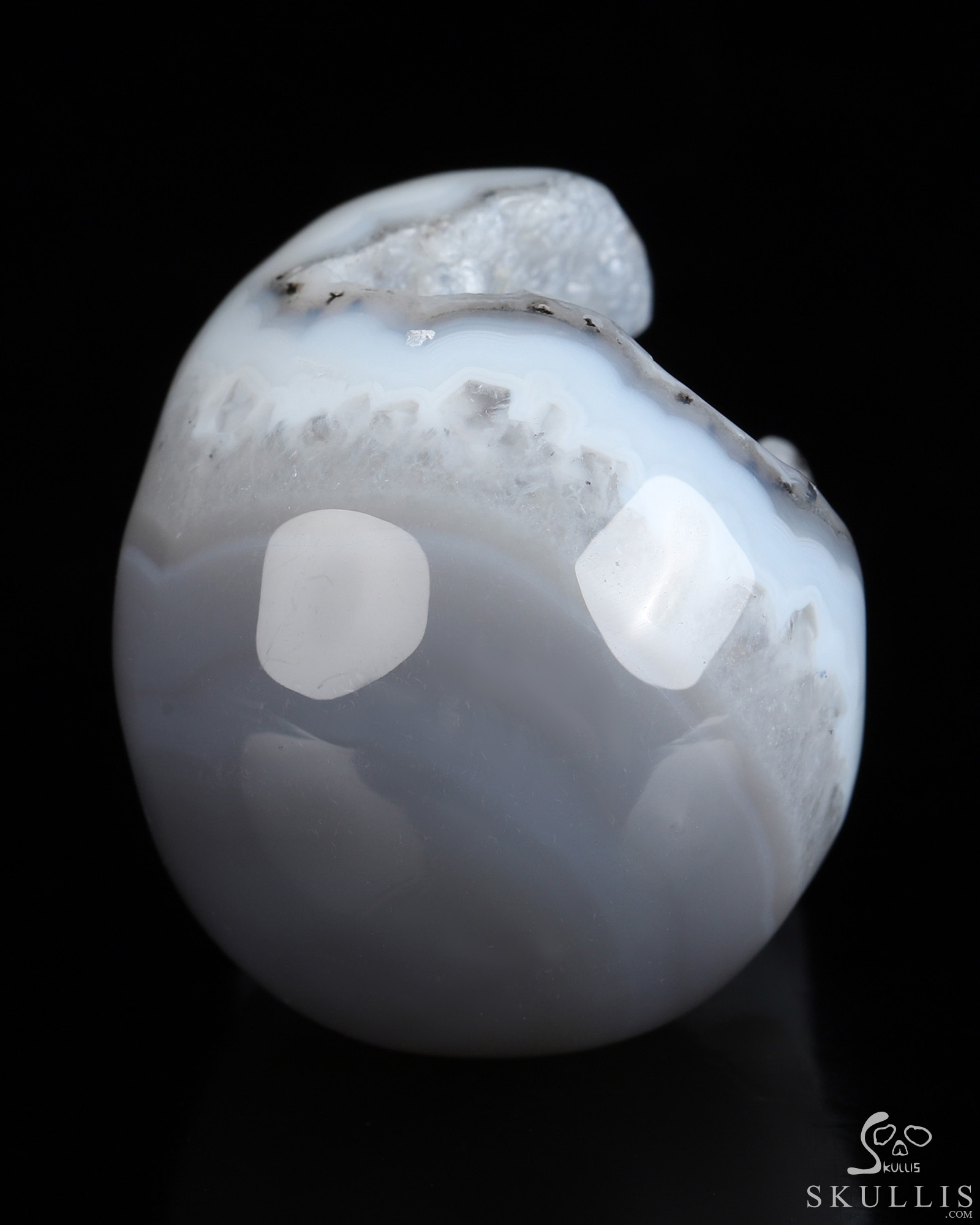 2.0" Agate Geode Hand Carved Crystal Skull, Realistic, Crystal Healing 2.0" Agate Geode Hand Carved Crystal Skull, Realistic, Crystal Healing