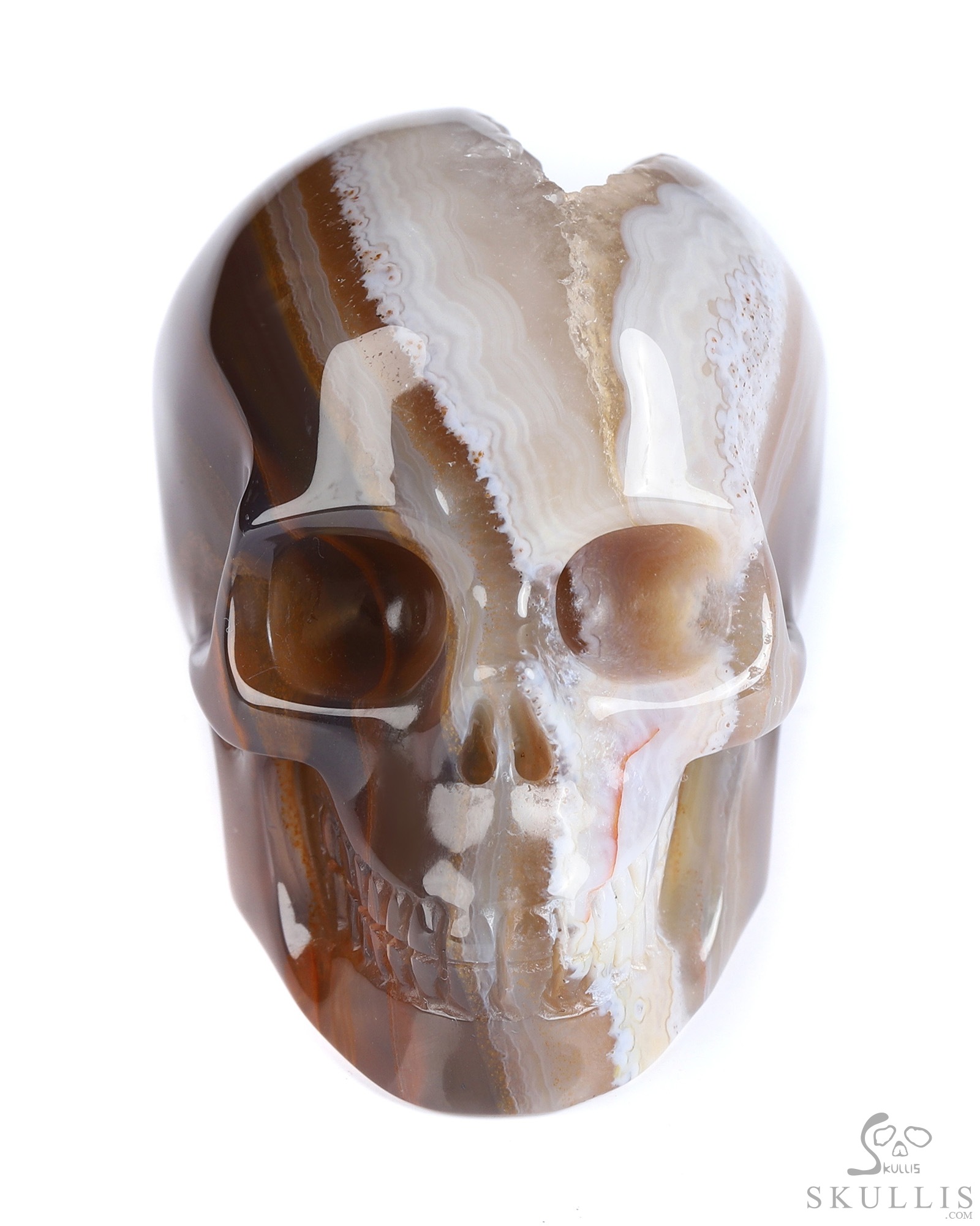 2.0" Agate Geode Hand Carved Crystal Skull, Realistic, Crystal Healing 2.0" Agate Geode Hand Carved Crystal Skull, Realistic, Crystal Healing