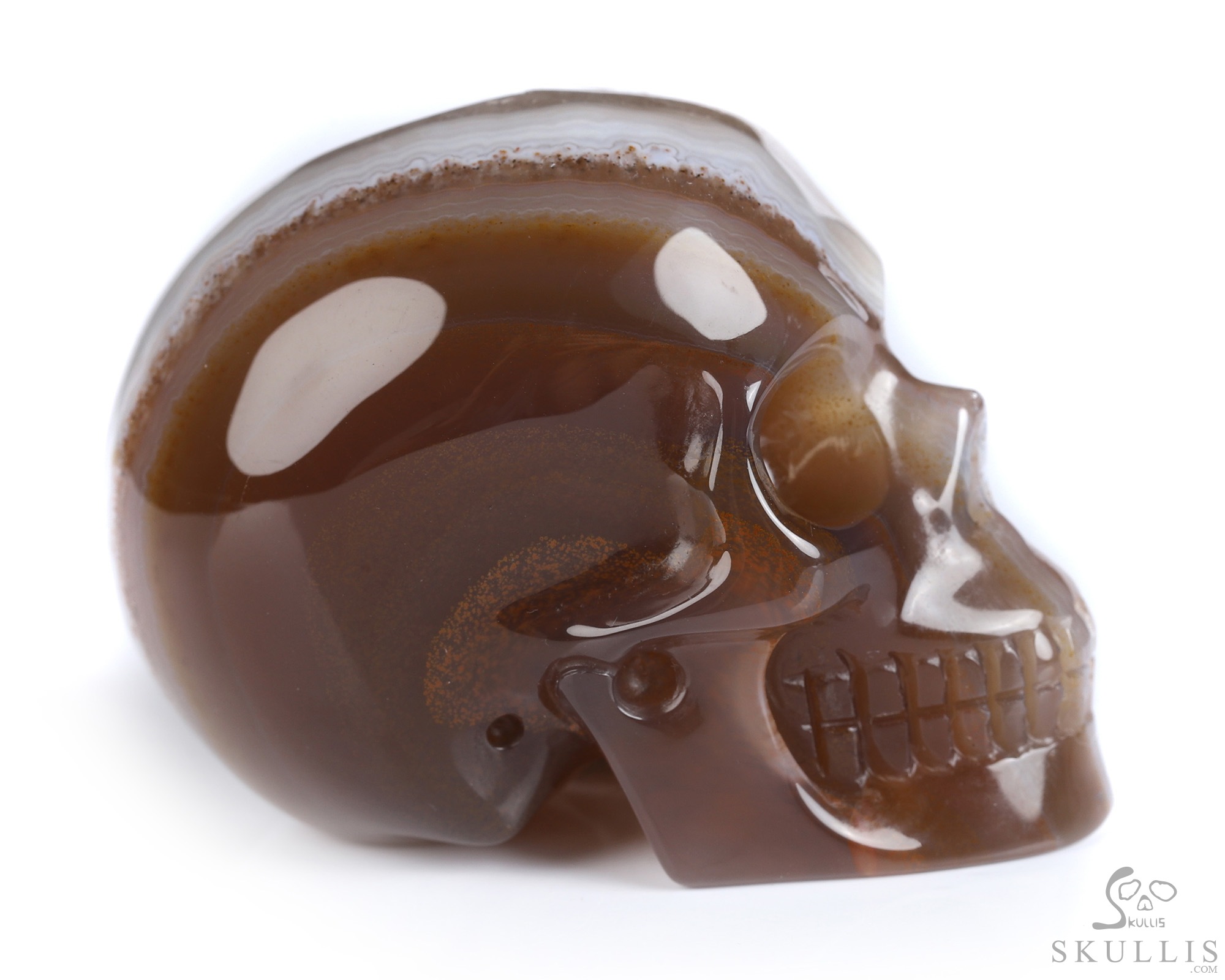 2.0" Agate Geode Hand Carved Crystal Skull, Realistic, Crystal Healing 2.0" Agate Geode Hand Carved Crystal Skull, Realistic, Crystal Healing