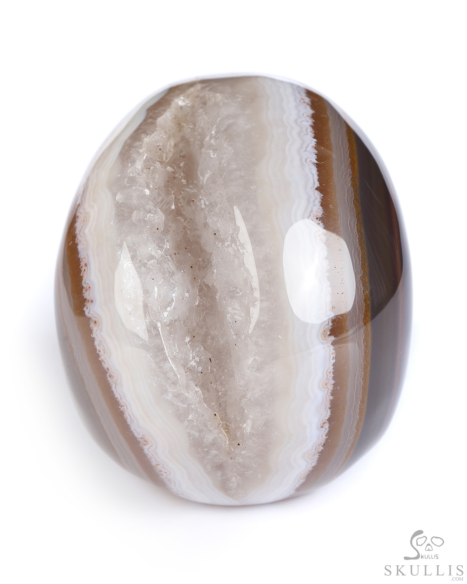 2.0" Agate Geode Hand Carved Crystal Skull, Realistic, Crystal Healing 2.0" Agate Geode Hand Carved Crystal Skull, Realistic, Crystal Healing