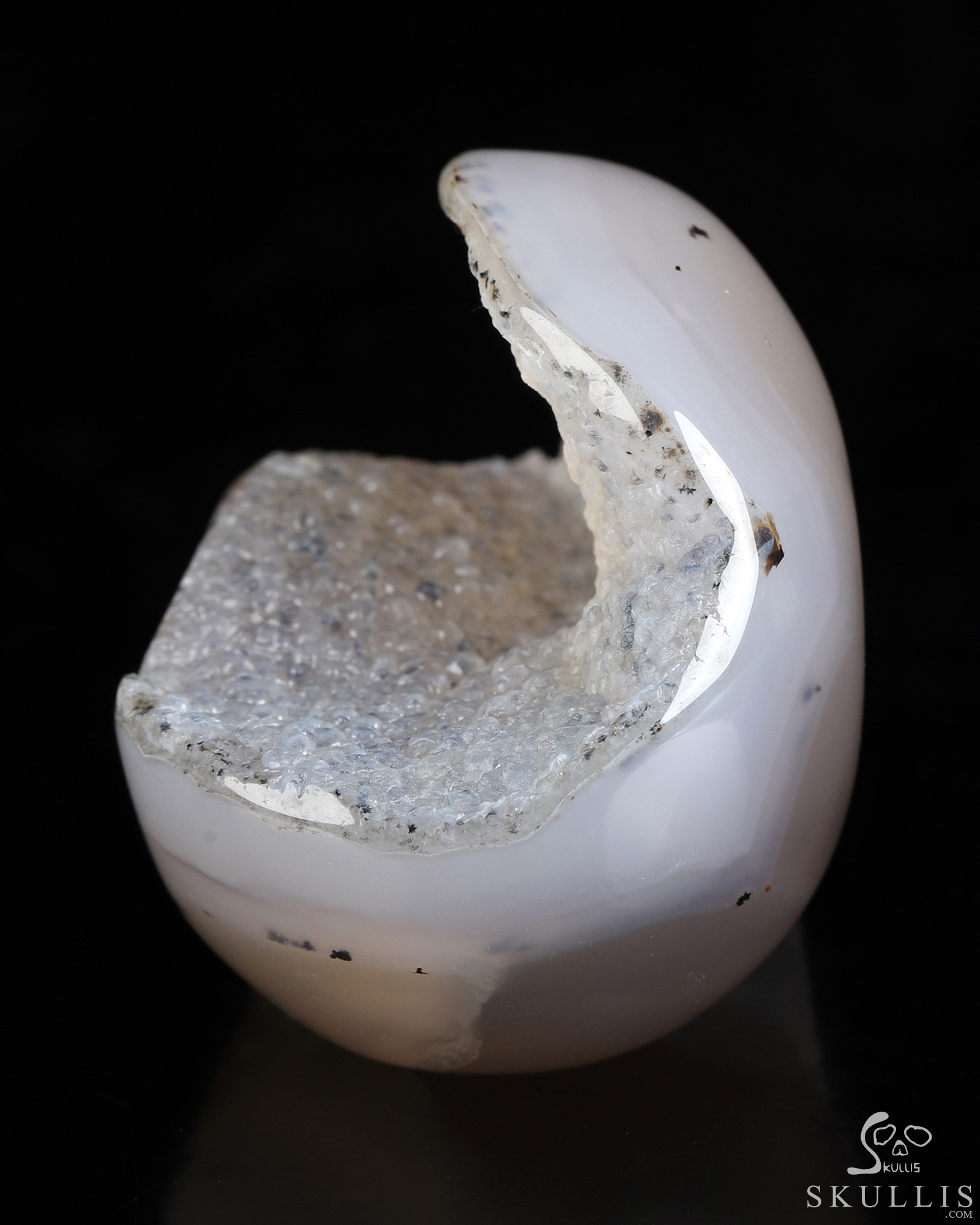2.0" Agate Geode Hand Carved Crystal Skull, Realistic, Crystal Healing 2.0" Agate Geode Hand Carved Crystal Skull, Realistic, Crystal Healing