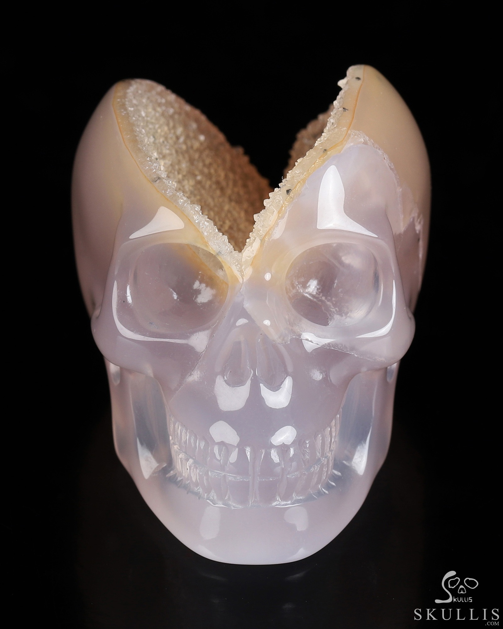 2.0" Agate Geode Hand Carved Crystal Skull, Realistic, Crystal Healing 2.0" Agate Geode Hand Carved Crystal Skull, Realistic, Crystal Healing
